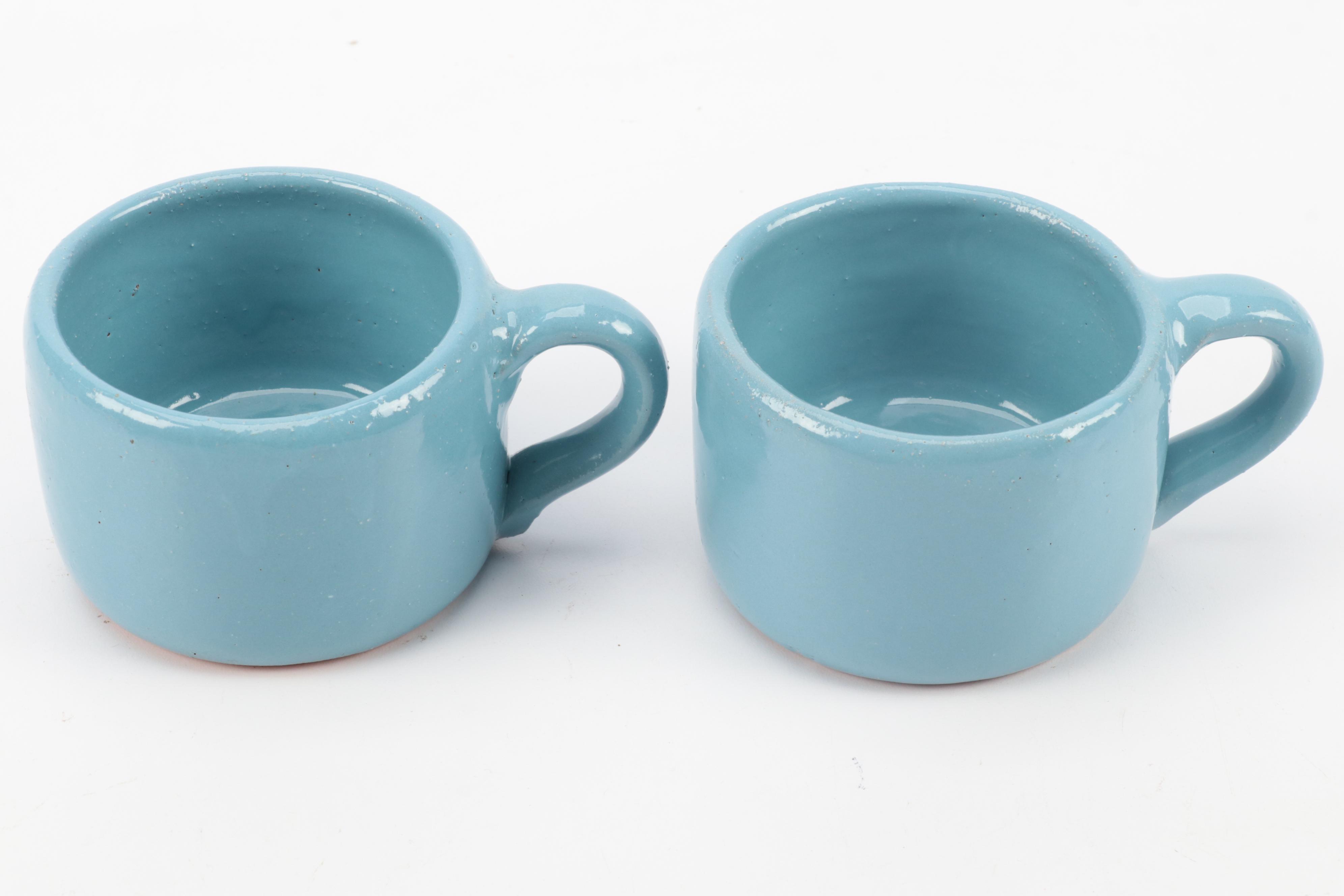 Bybee Pottery Blue Glazed Tableware, Mid to Late 20th Century