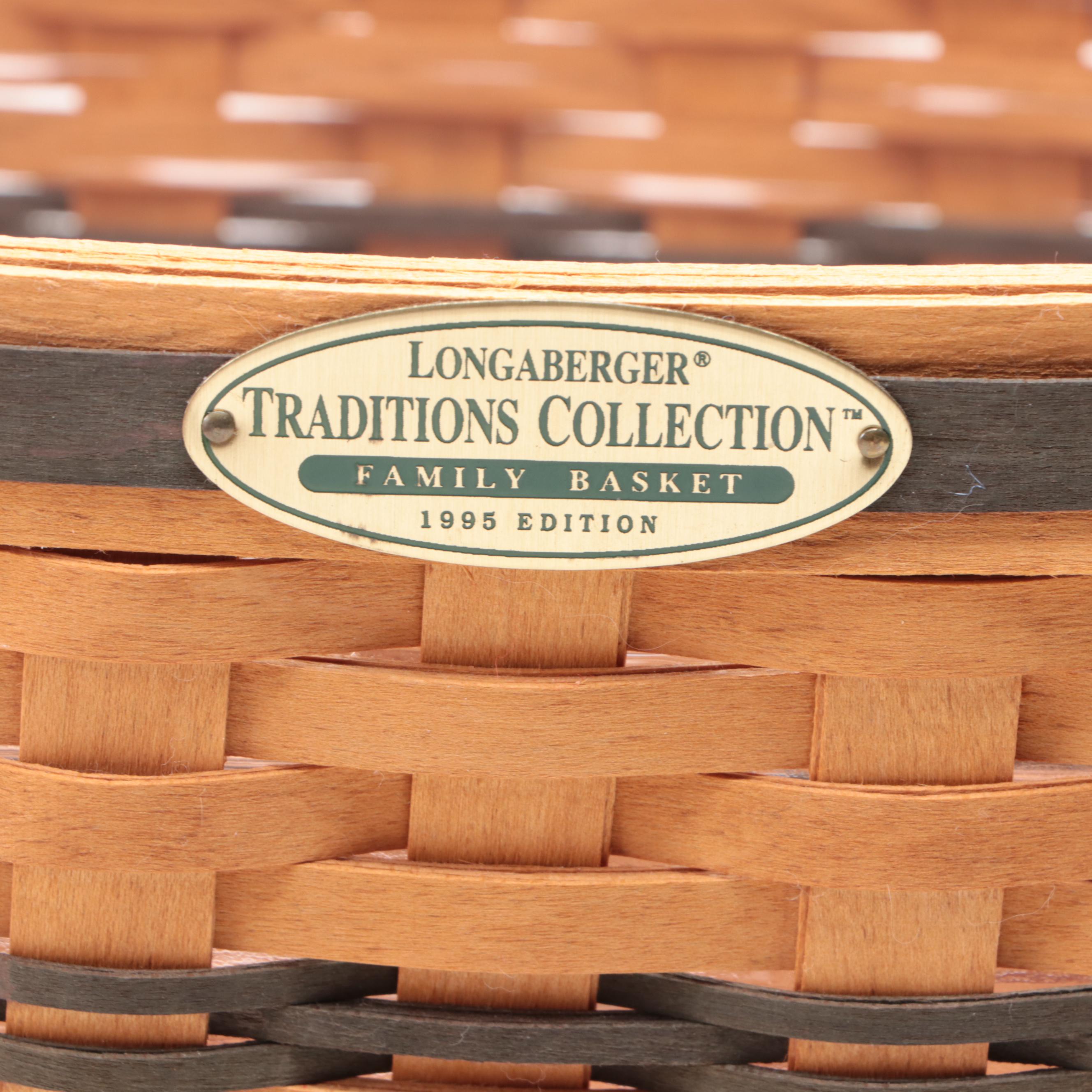 Longaberger Traditions Collection "Family" and "Hospitality" Handwoven Baskets