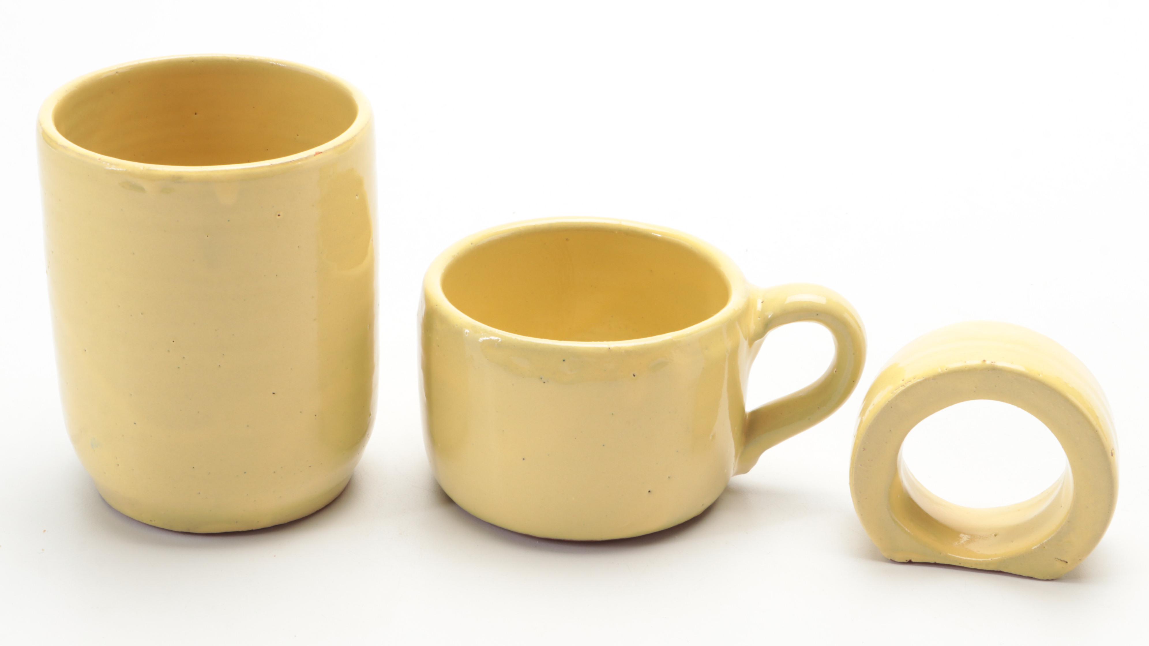 Bybee Pottery Yellow Dinnerware and Serving Accessories