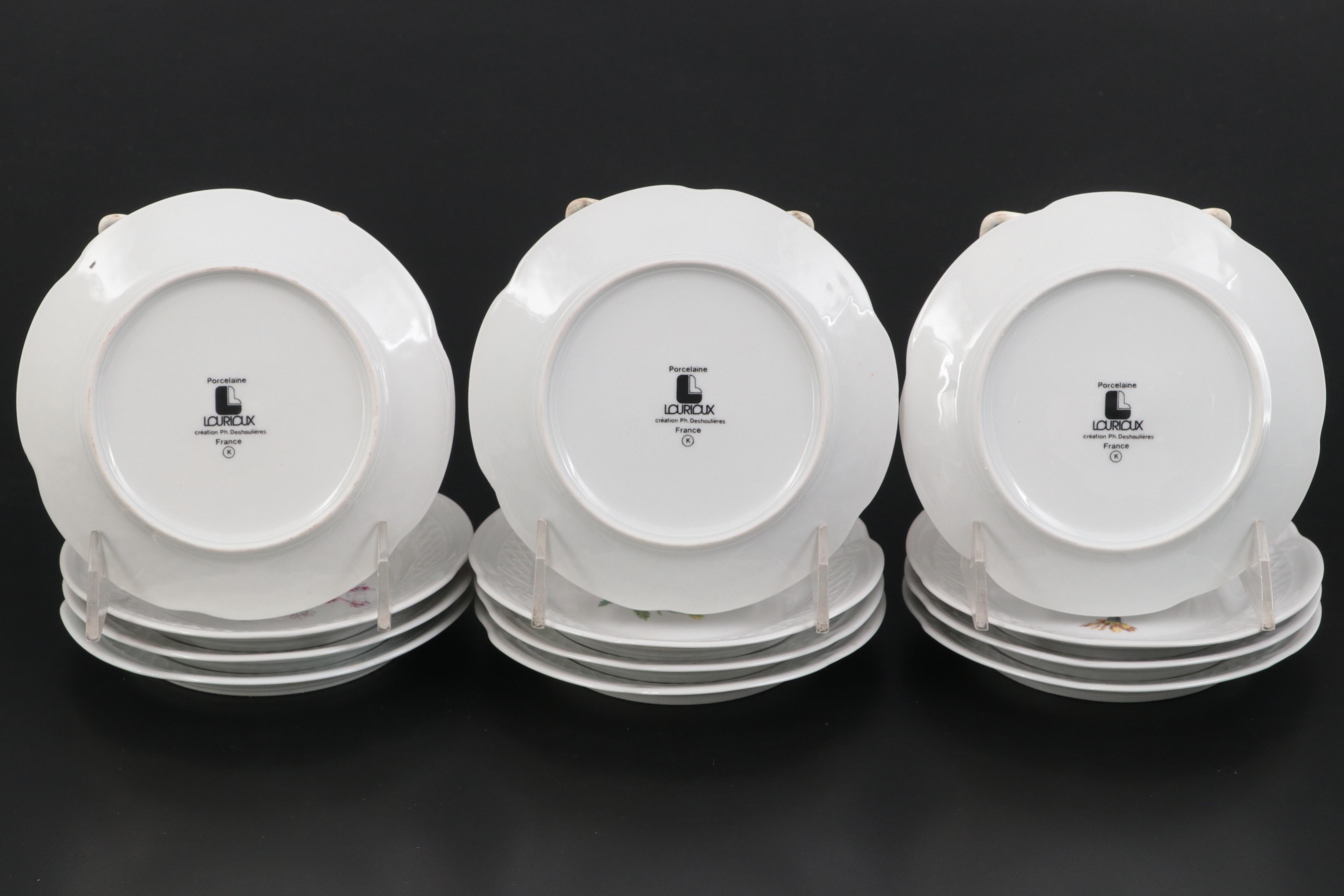 Louis Lourioux "Wildflower" Porcelain Tableware, 1990-2002