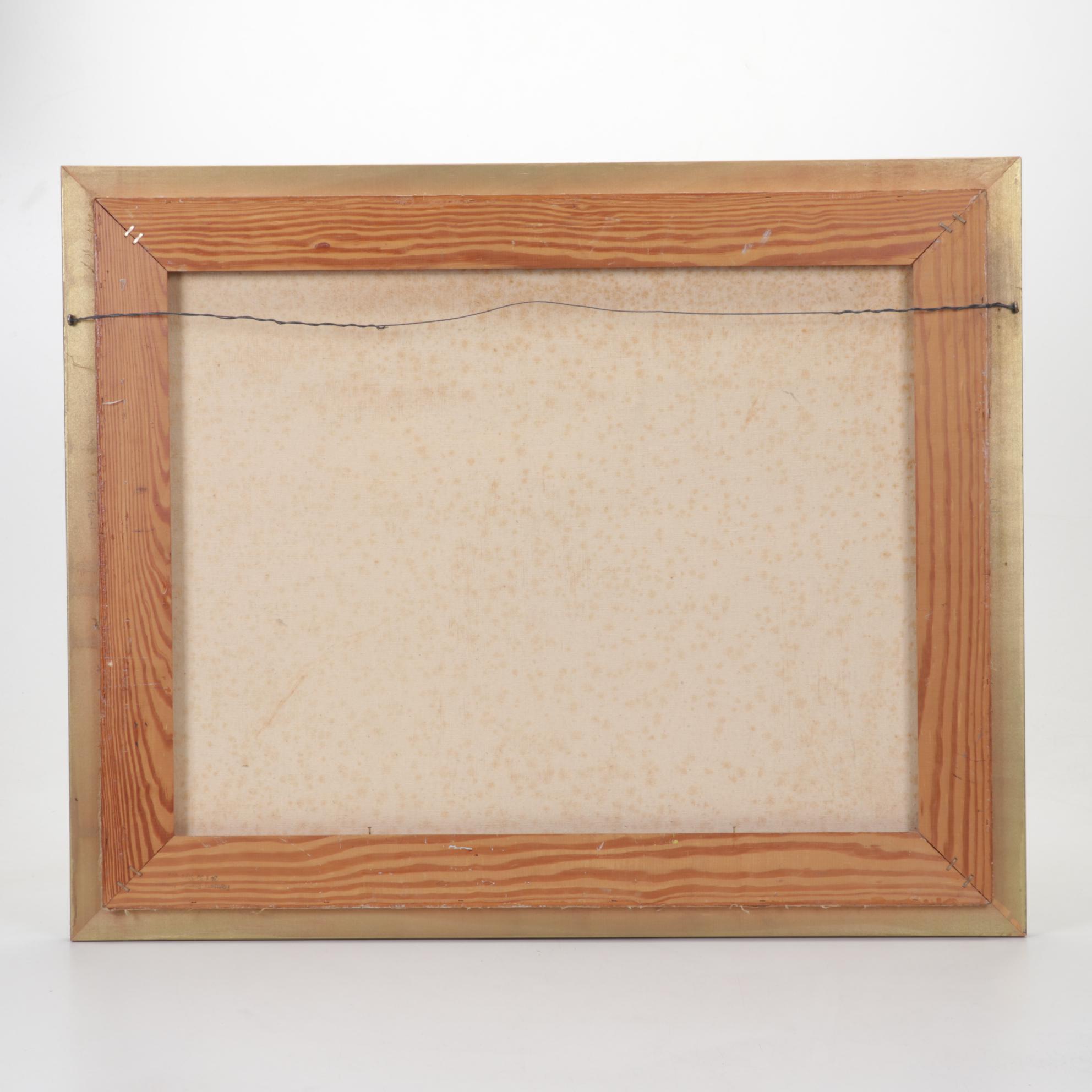 Henry Mog Pastoral Landscape Oil Painting, Circa 1965