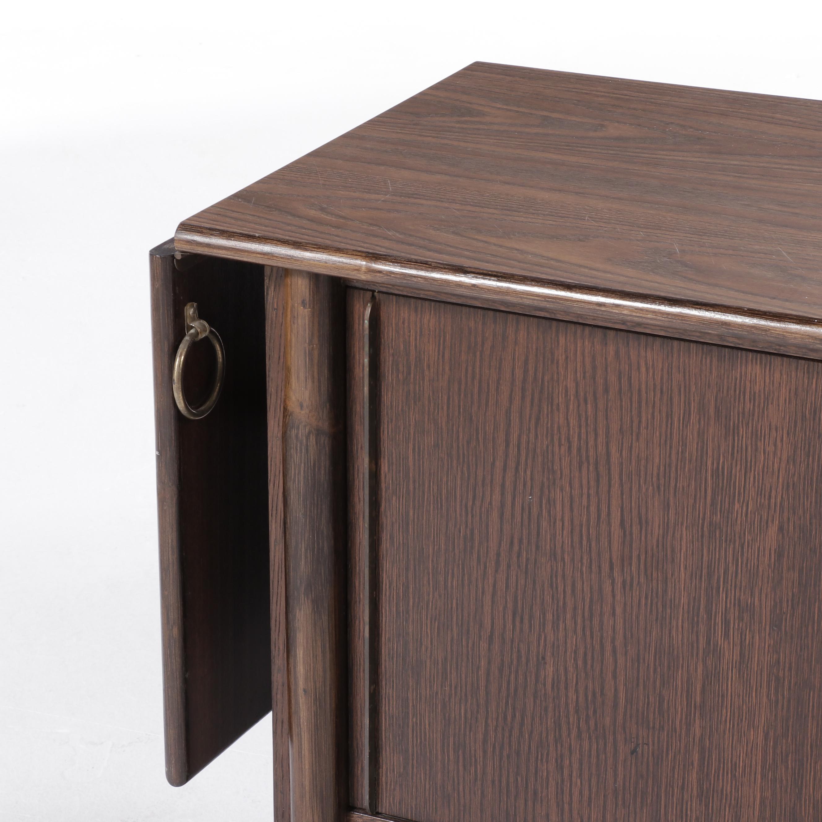 McGuire Modernist Ash, Rattan and Laminate Bar Cart, 1970s