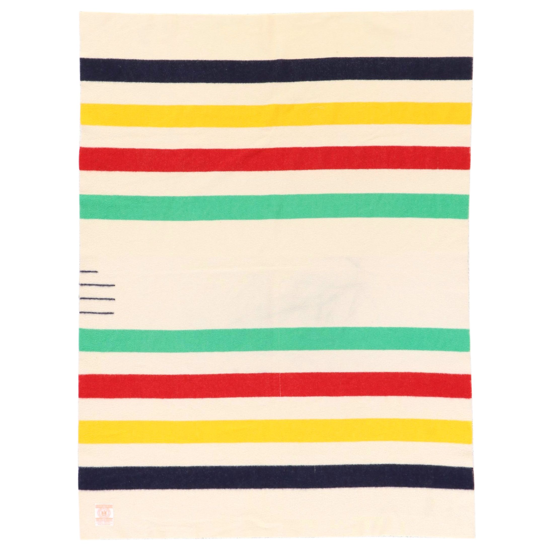 Hudson's Bay Point Blanket in Multi-Stripe Wool, Mid to Late 20th Century