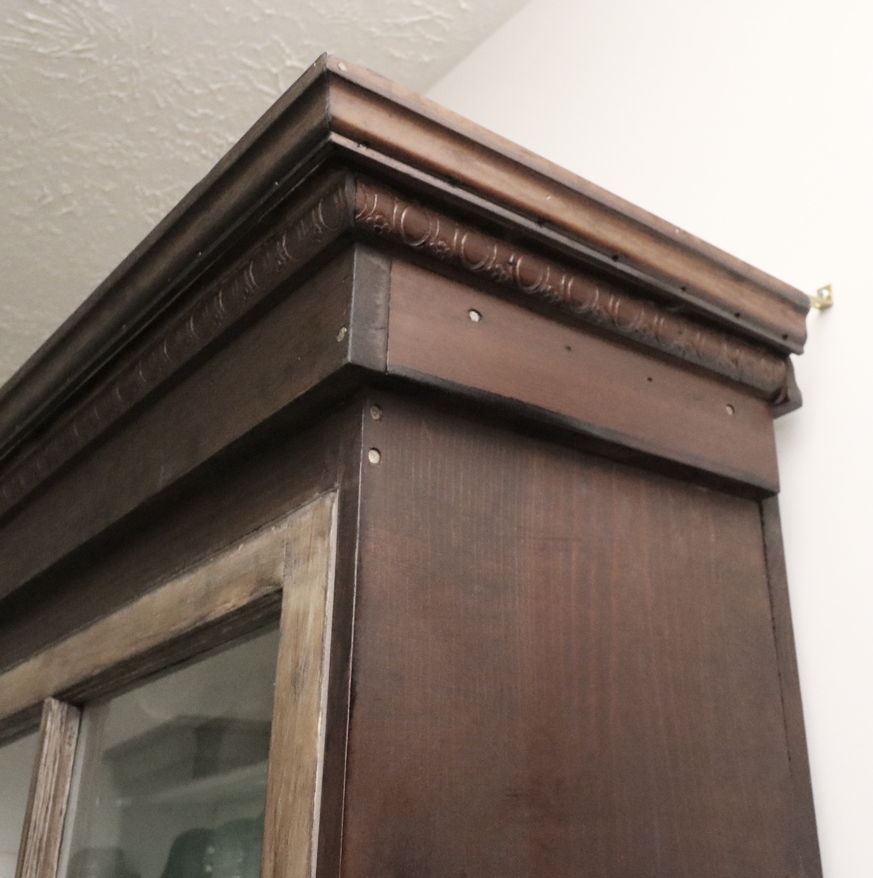 Handcrafted Curio Cabinet Featuring an Insulator Collection