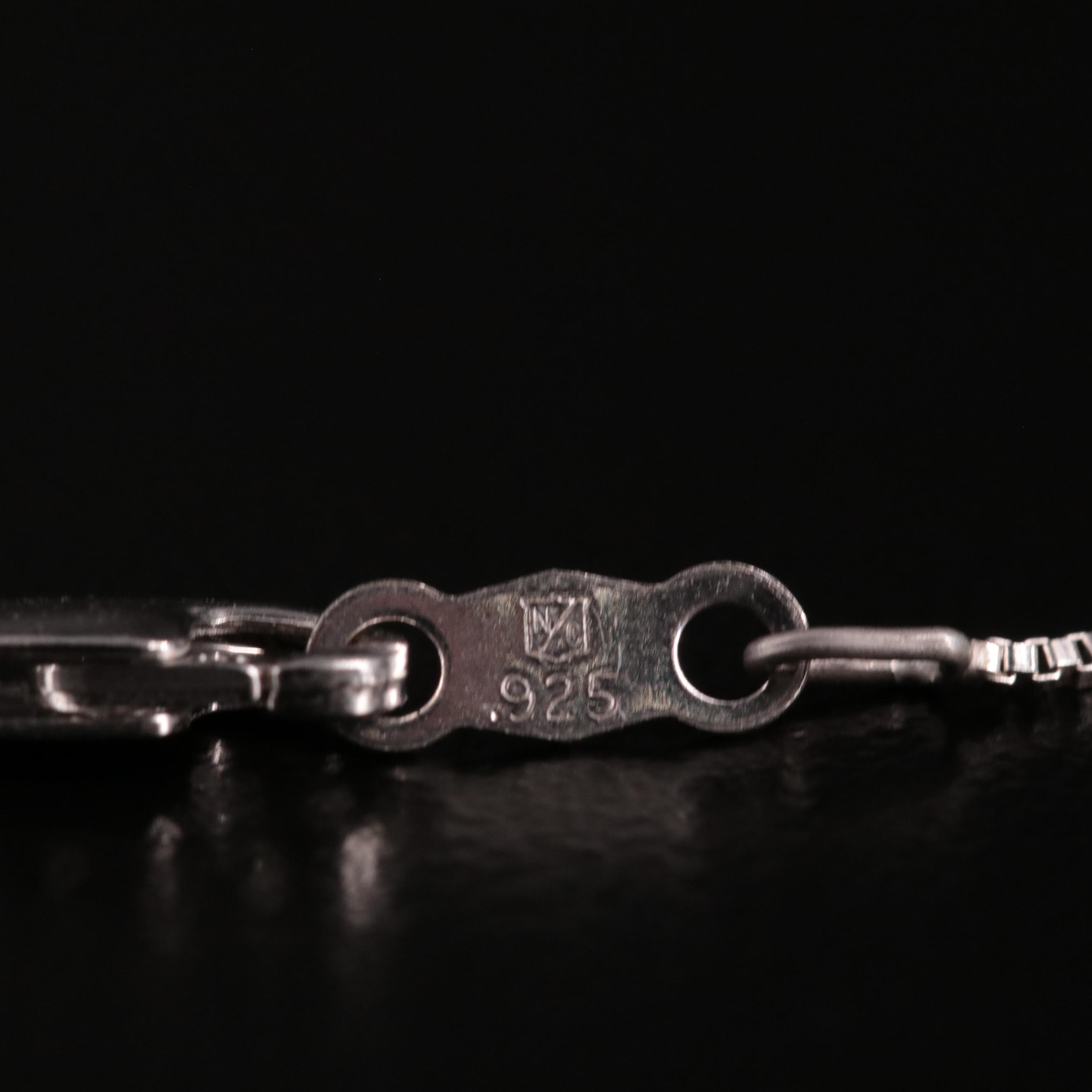 Sterling Diamond Double Circle Drop Pendant Necklace