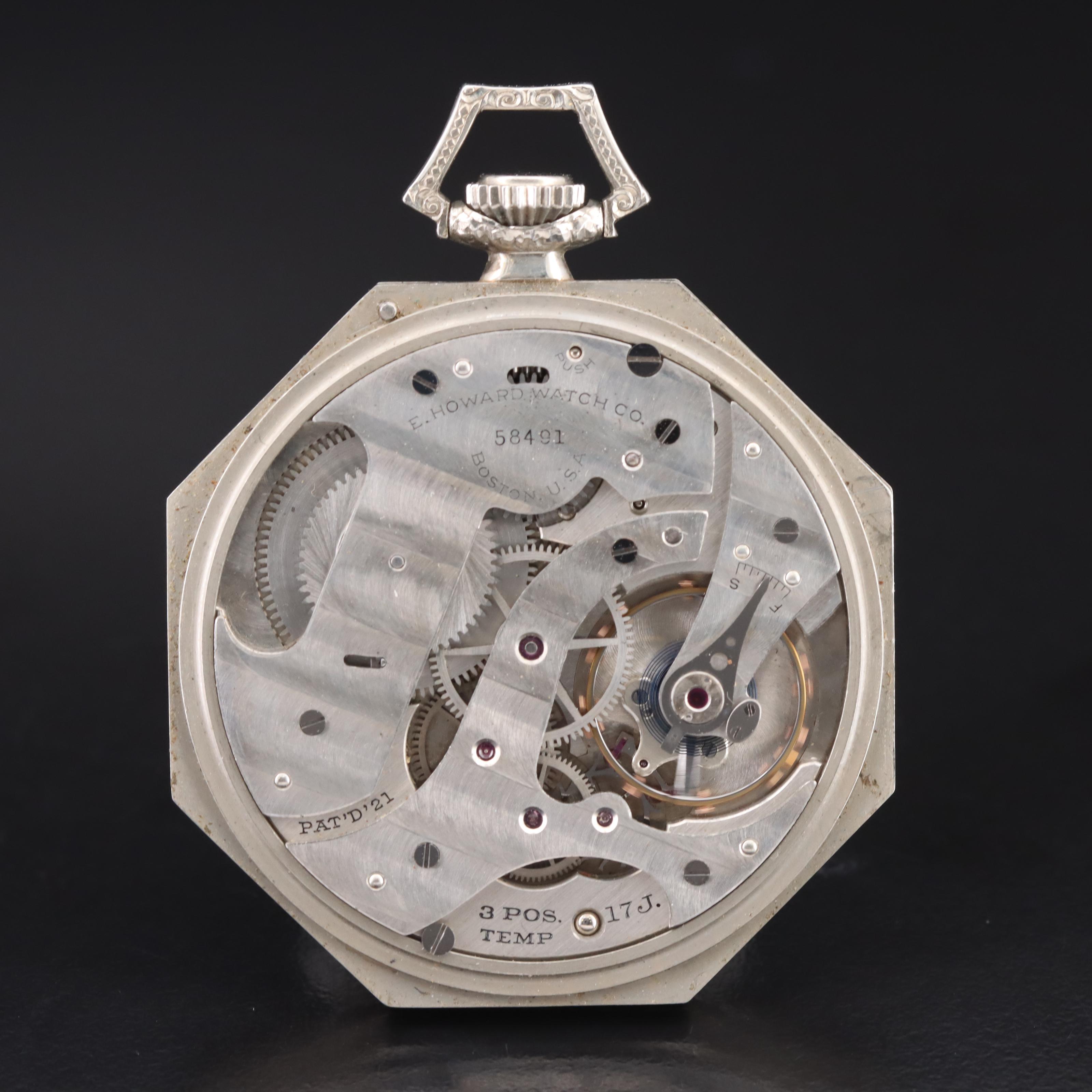 1924 14K E. Howard Octagonal Pocket Watch