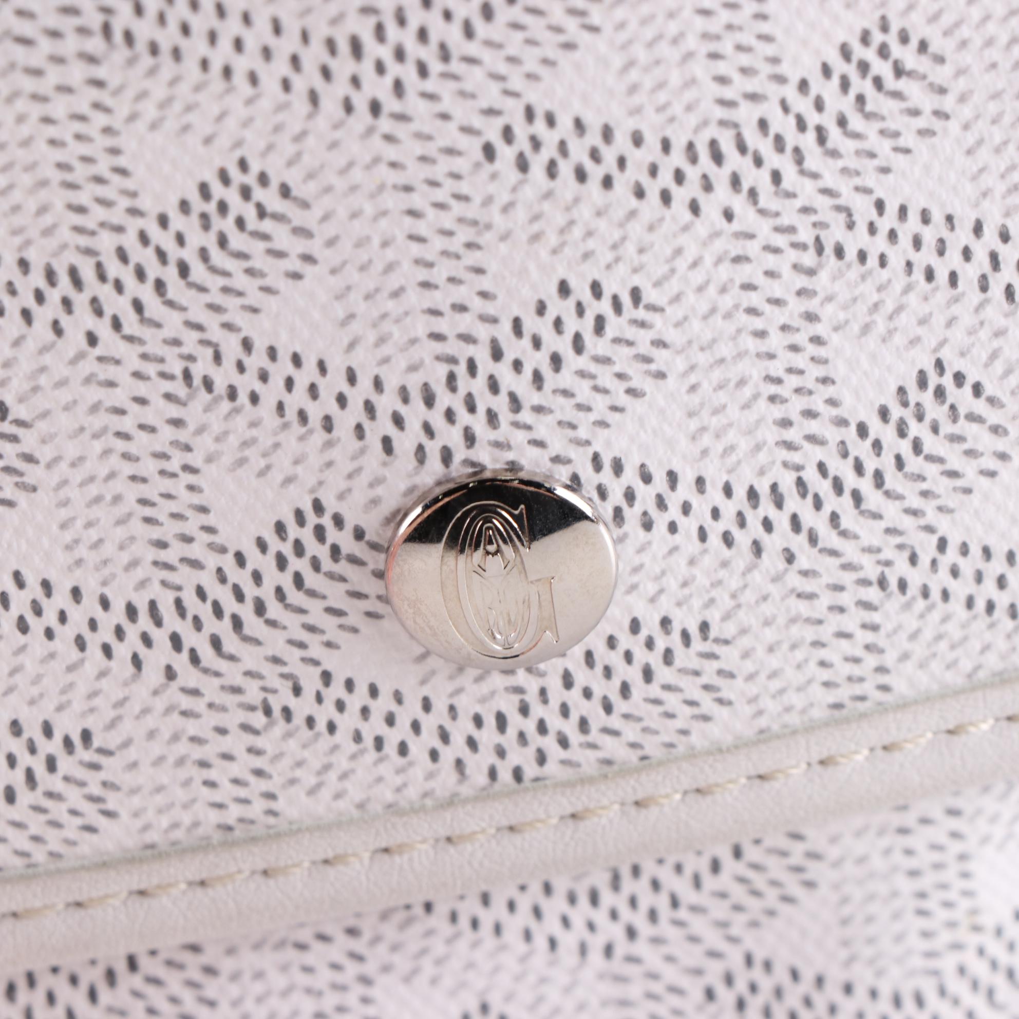 Goyard Saint Louis Pouch in White Goyardine Coated Canvas