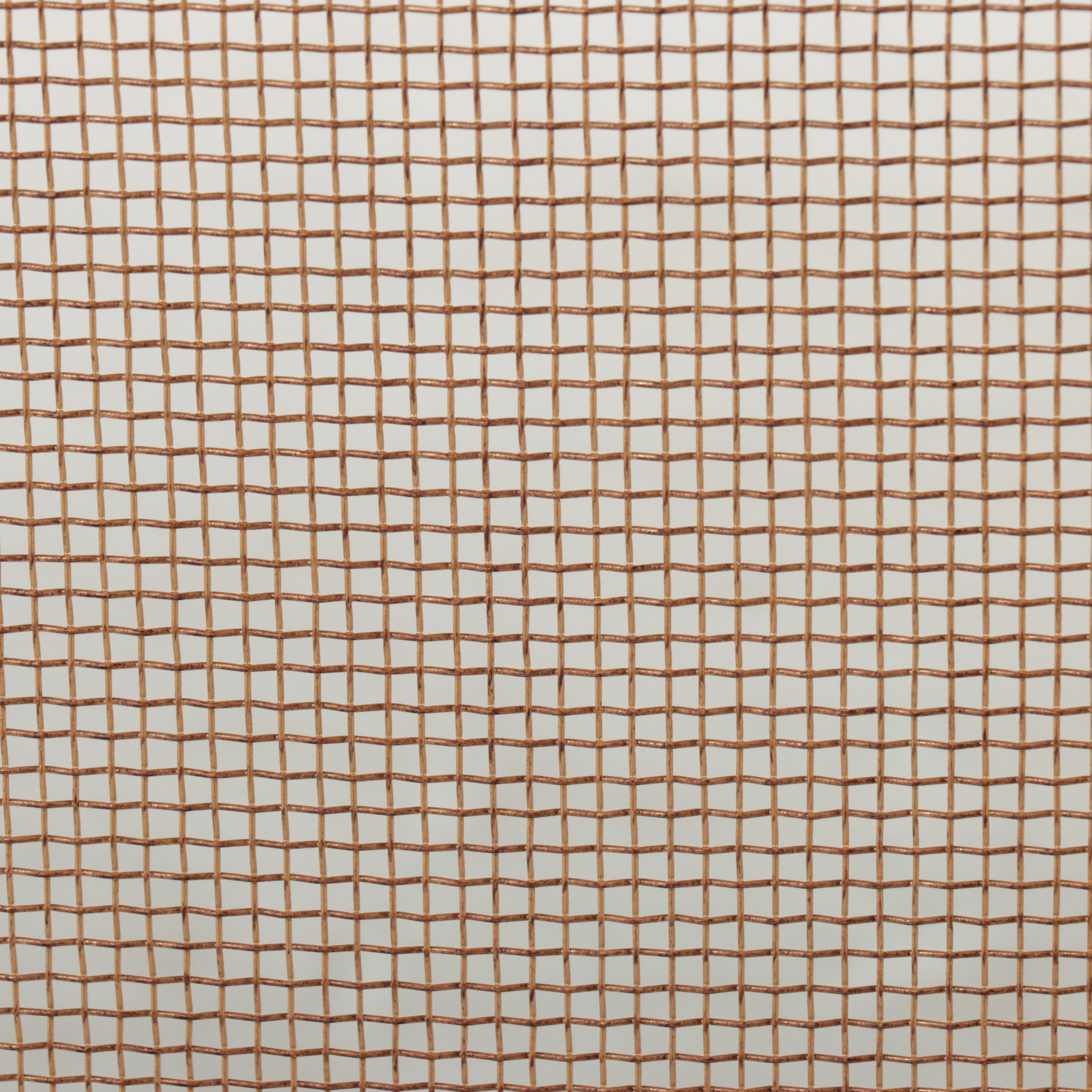 Contemporary Gold Tone Metal Framed Mesh Fireplace Screen