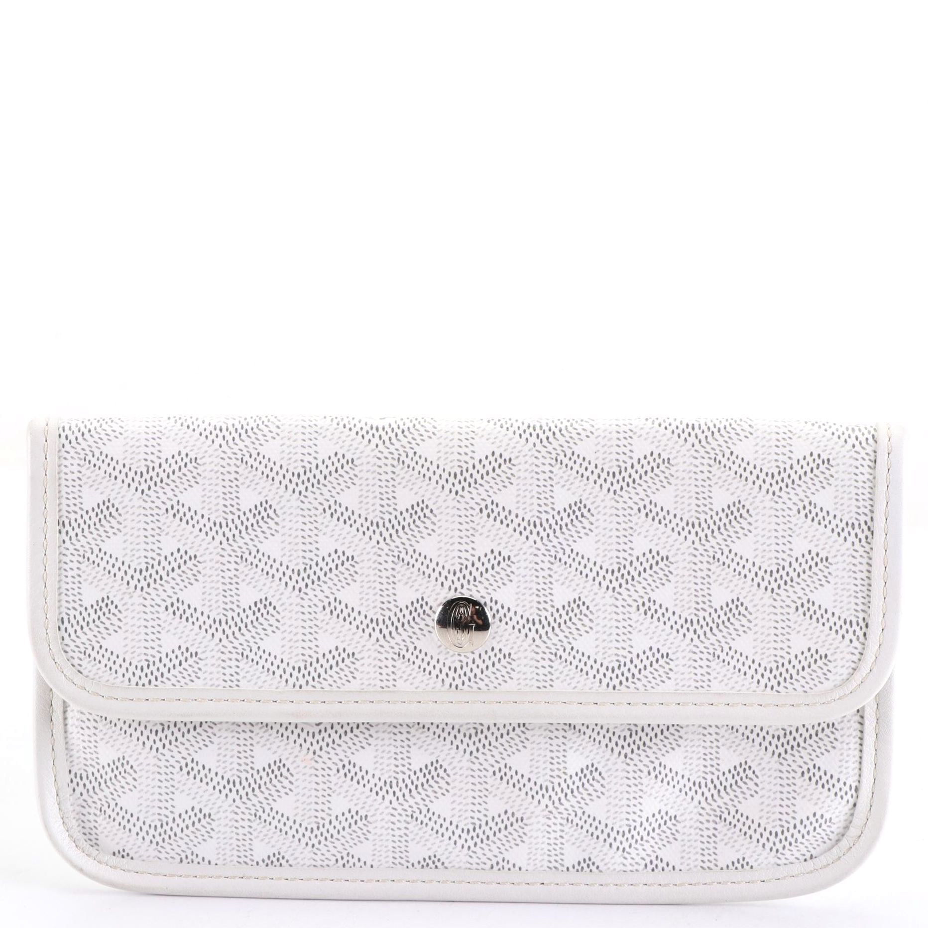 Goyard Saint Louis Pouch in White Goyardine Coated Canvas