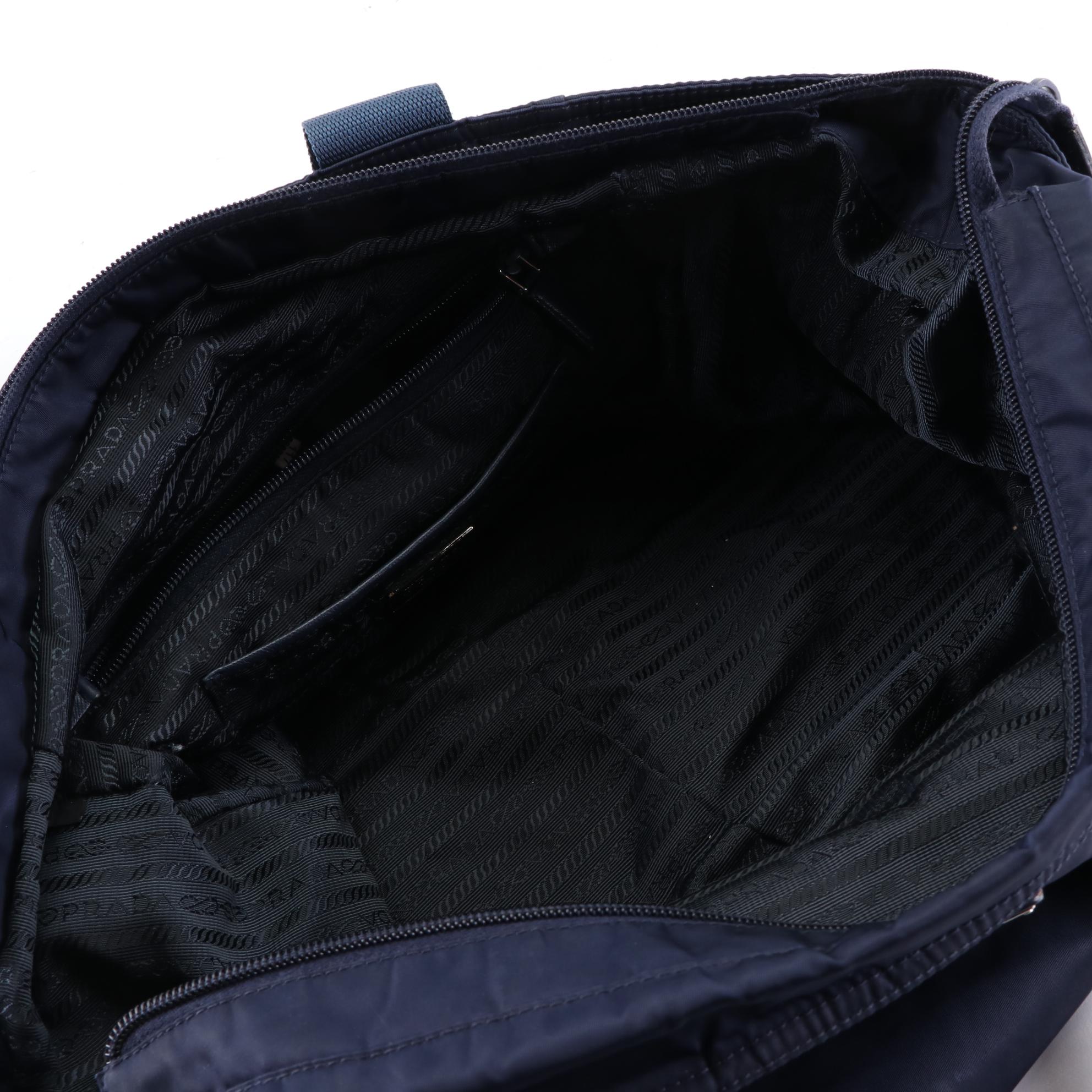 Prada Two-Way Tote in Navy Blue Tessuto Nylon