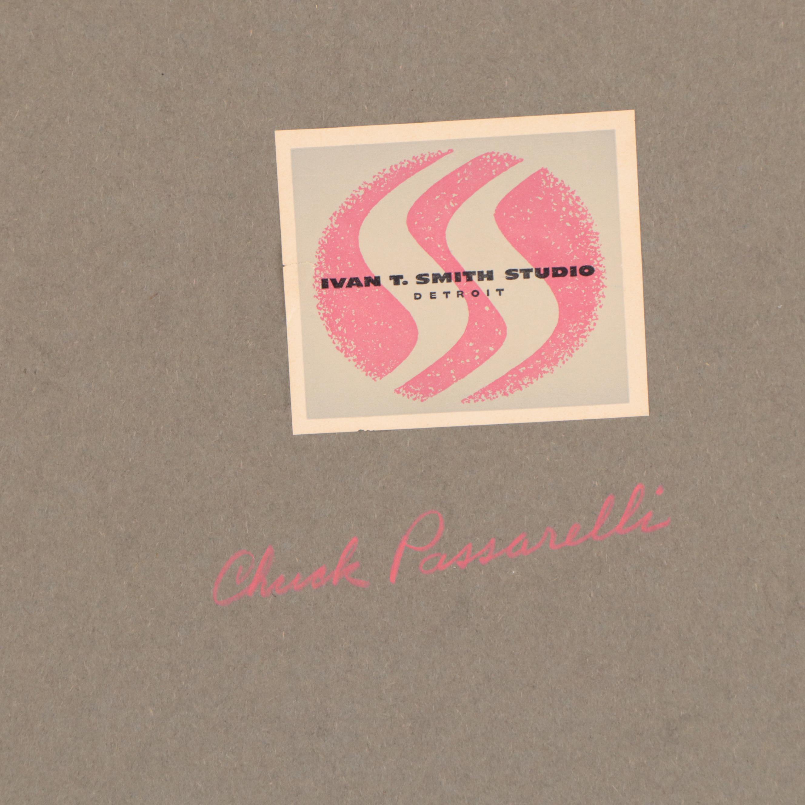 Harbor Scene Watercolor Painting, 20th Century