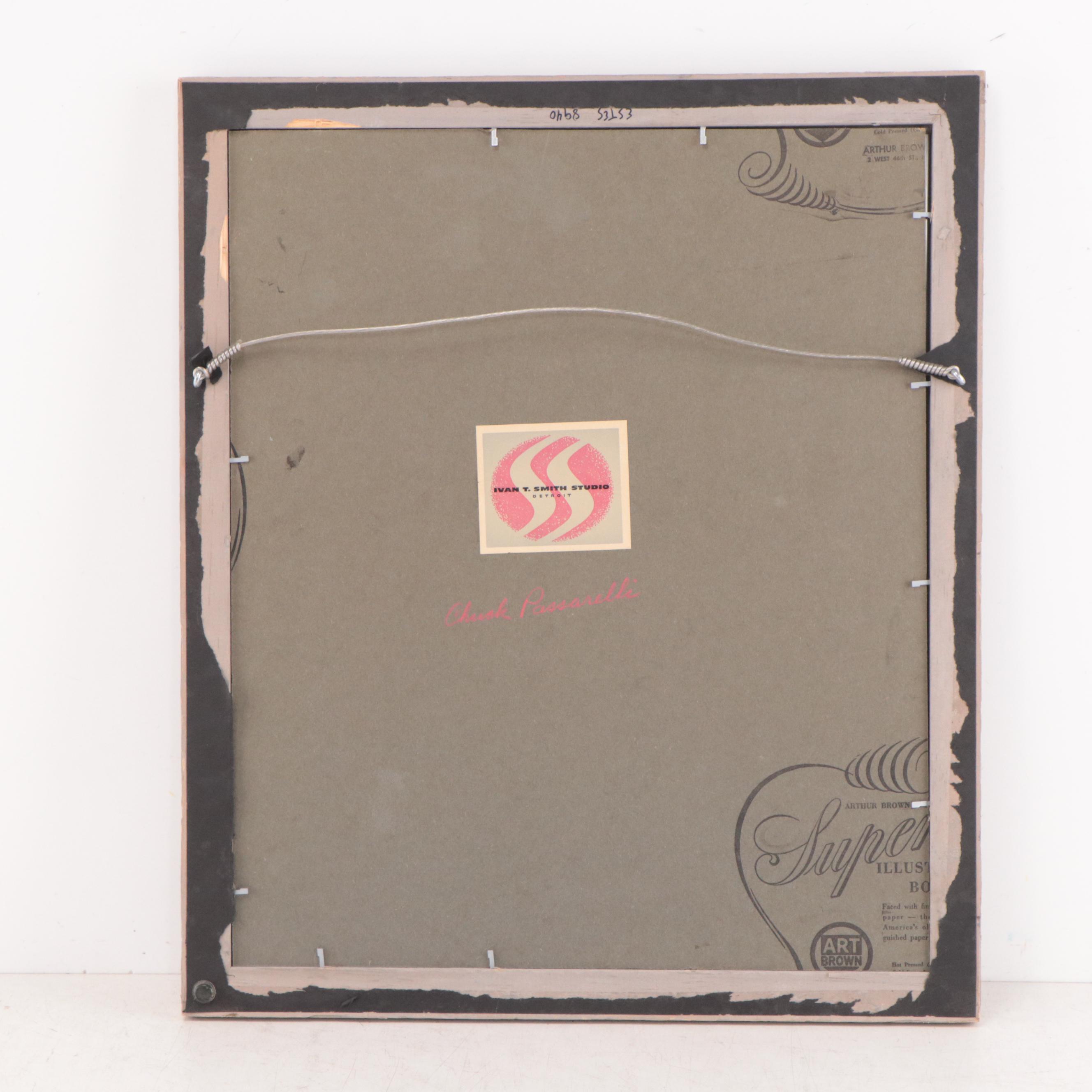 Harbor Scene Watercolor Painting, 20th Century