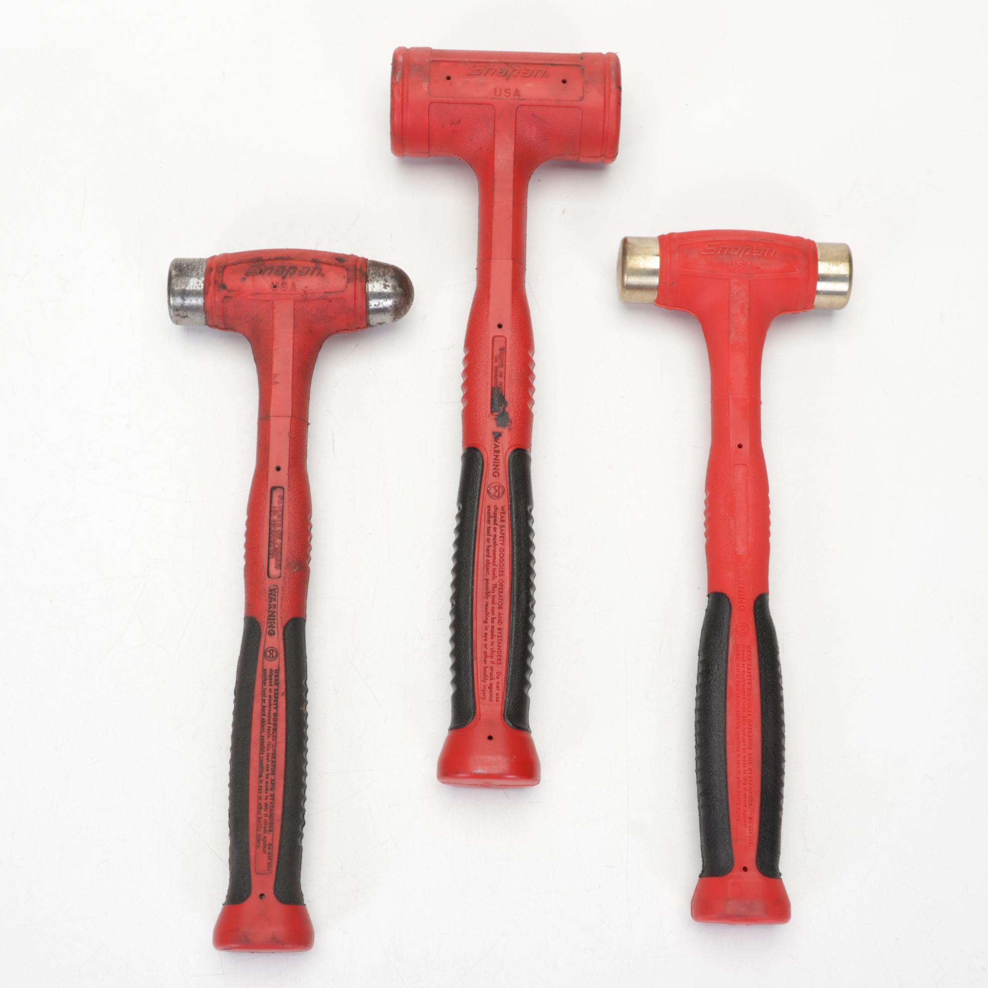 Snap-on and Other Plastic, Wood, and Metal Mallets and Ball Peen Hammers