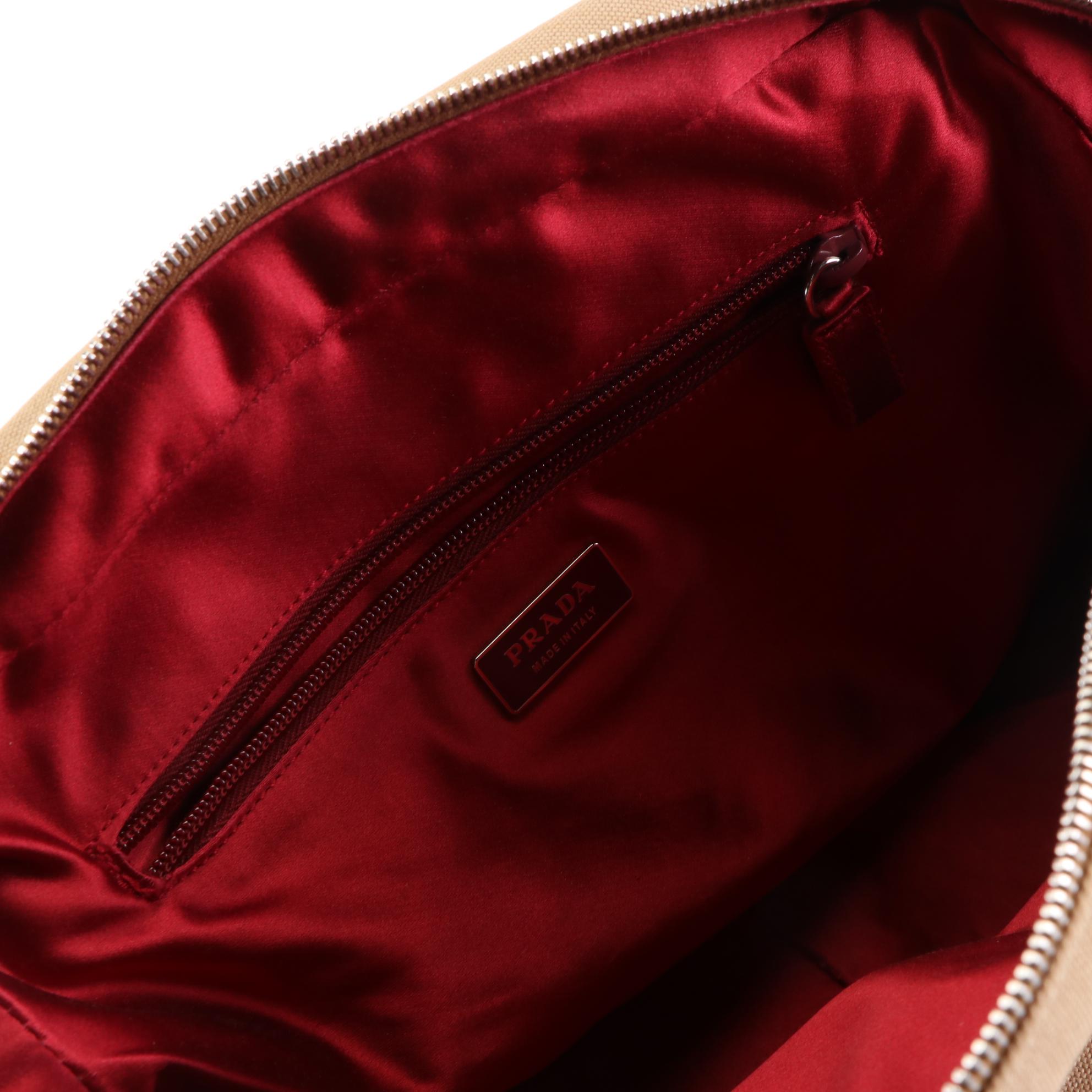 Prada Bowler Bag in Canapa Canvas and Cinghiale Leather