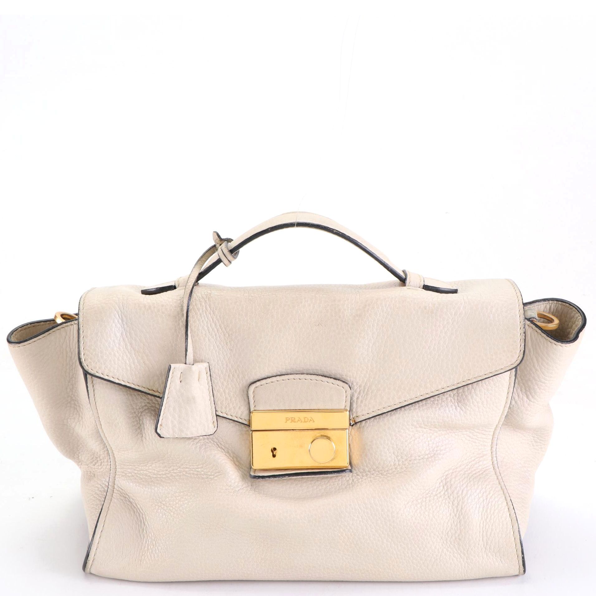 Prada Sound Two-Way Bag in Grained Leather