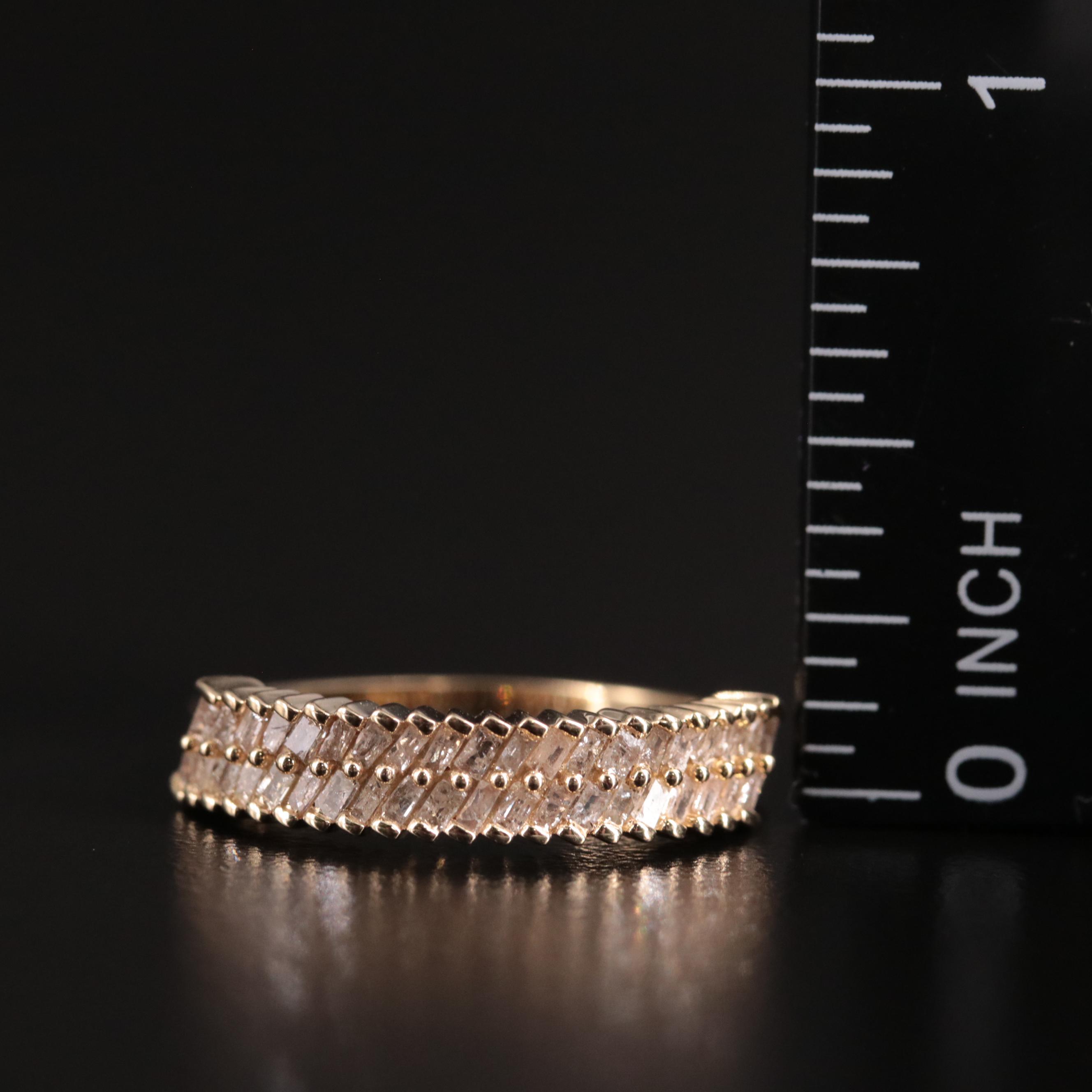 Sterling Two Row Diamond Ring
