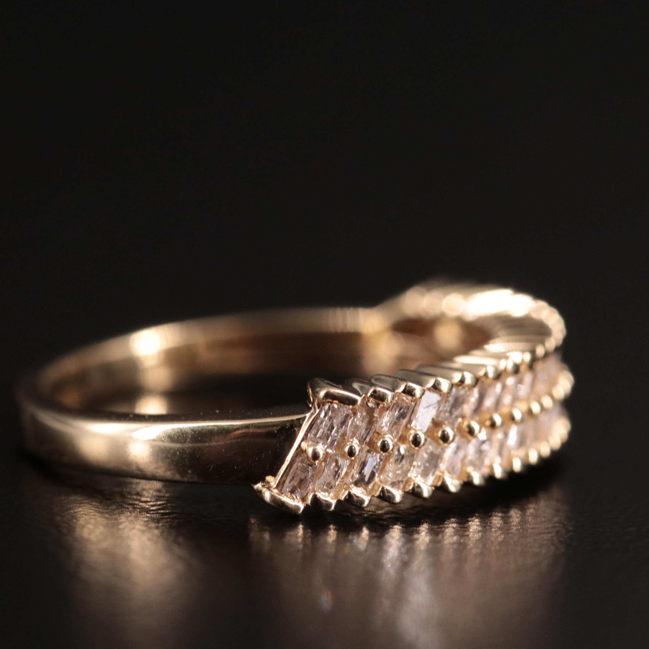 Sterling Two Row Diamond Ring