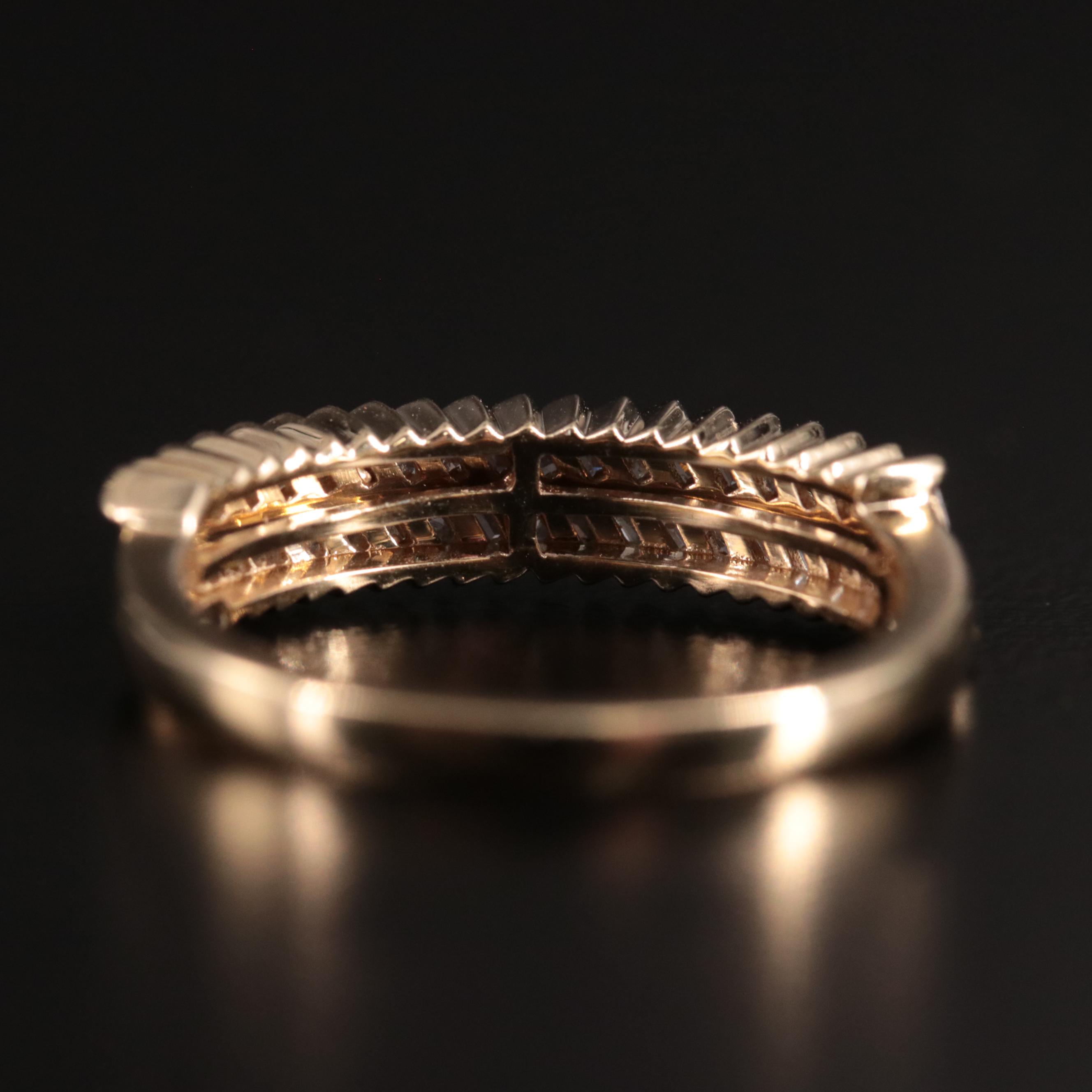 Sterling Two Row Diamond Ring