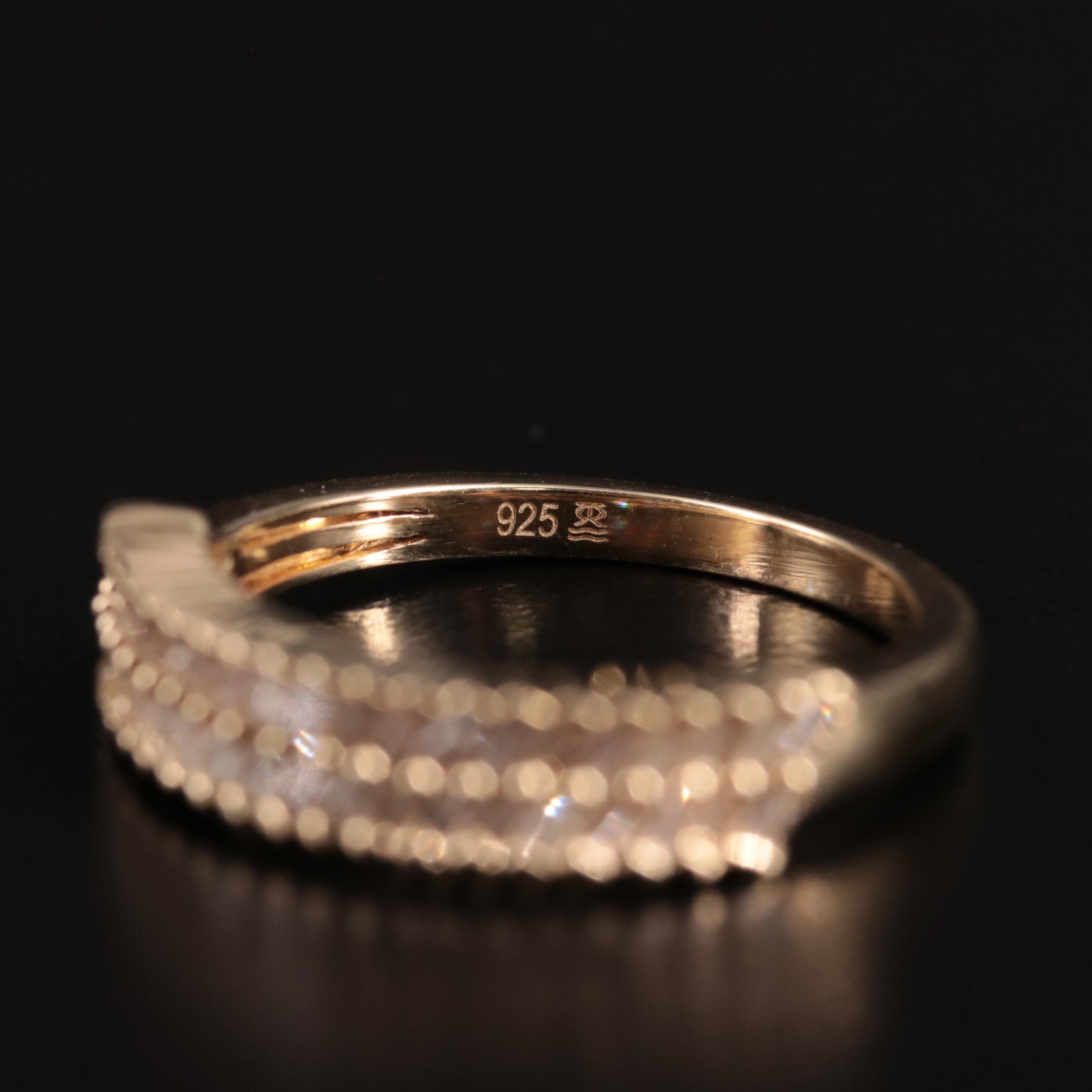 Sterling Two Row Diamond Ring
