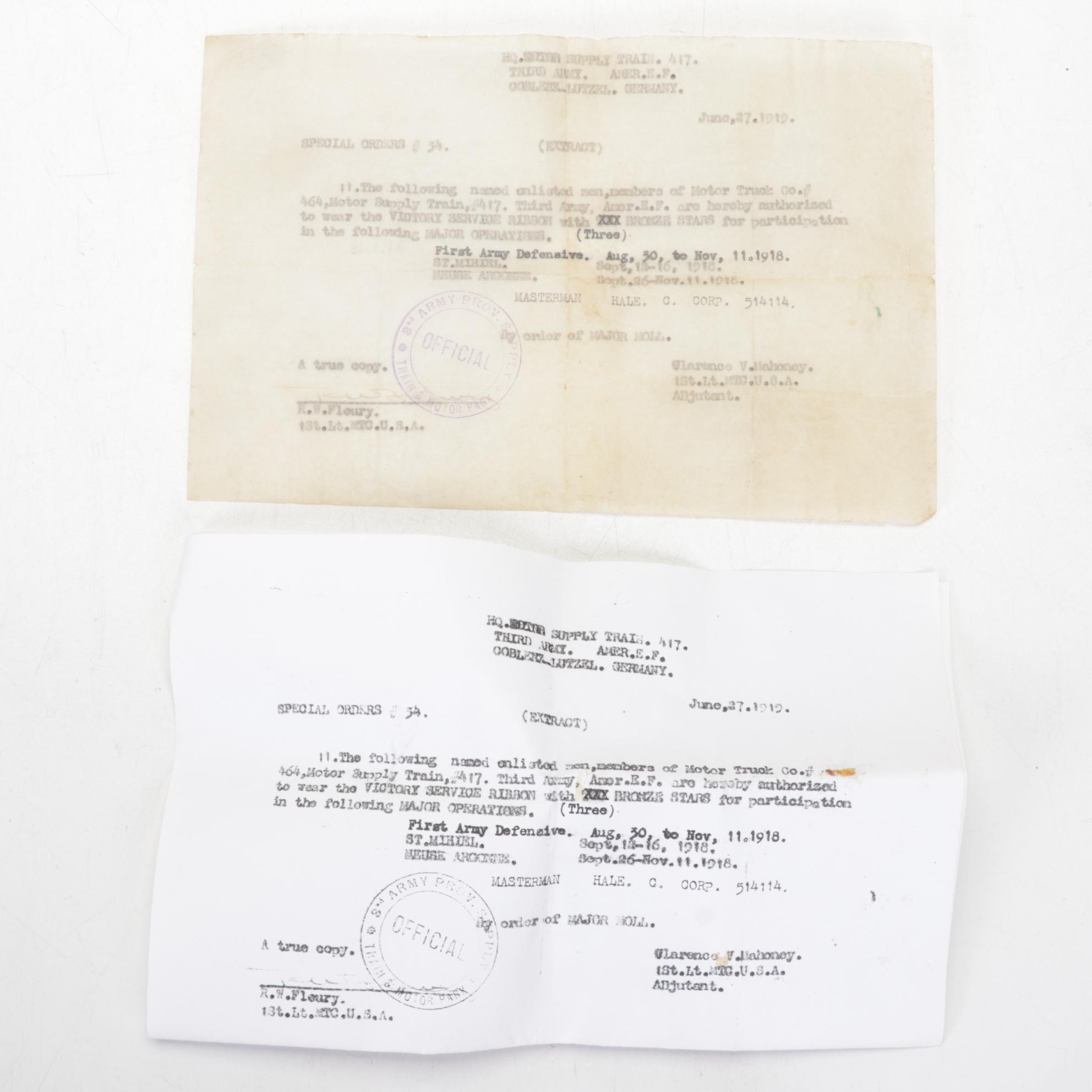 World War I Memorabilia, Early 20th Century