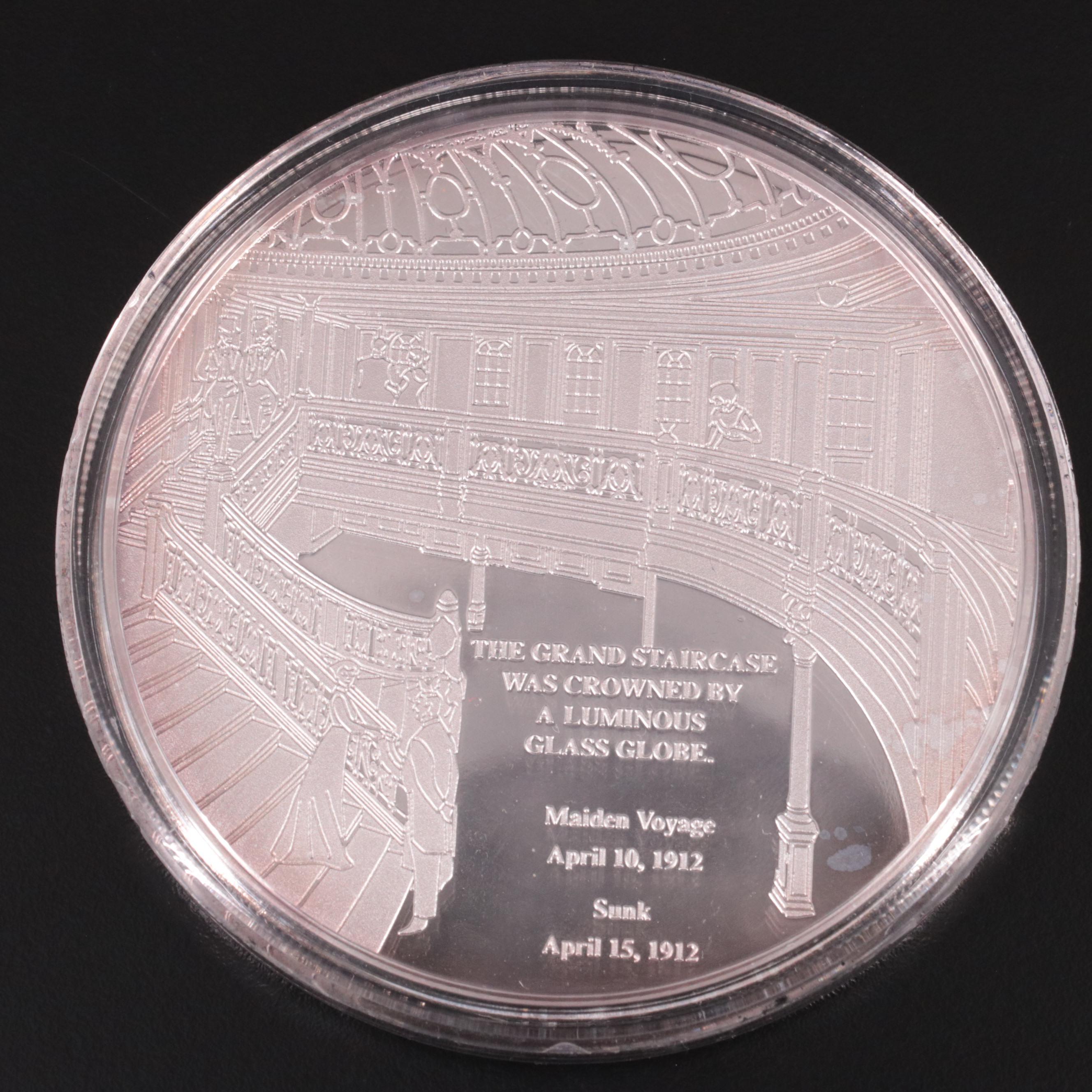 Half Troy Pound Silver Bullion Round Commemorating the Titanic