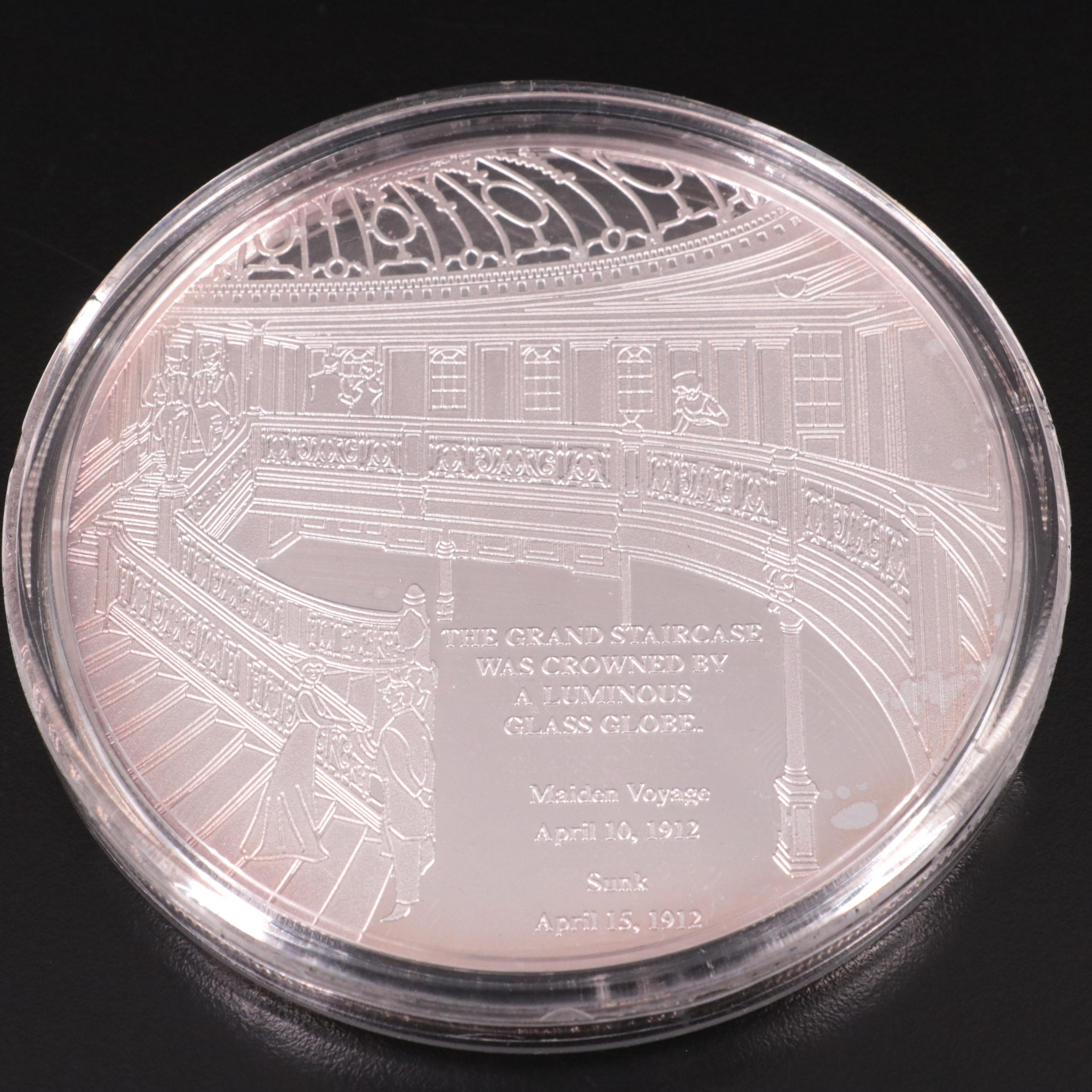 Half Troy Pound Silver Bullion Round Commemorating the Titanic