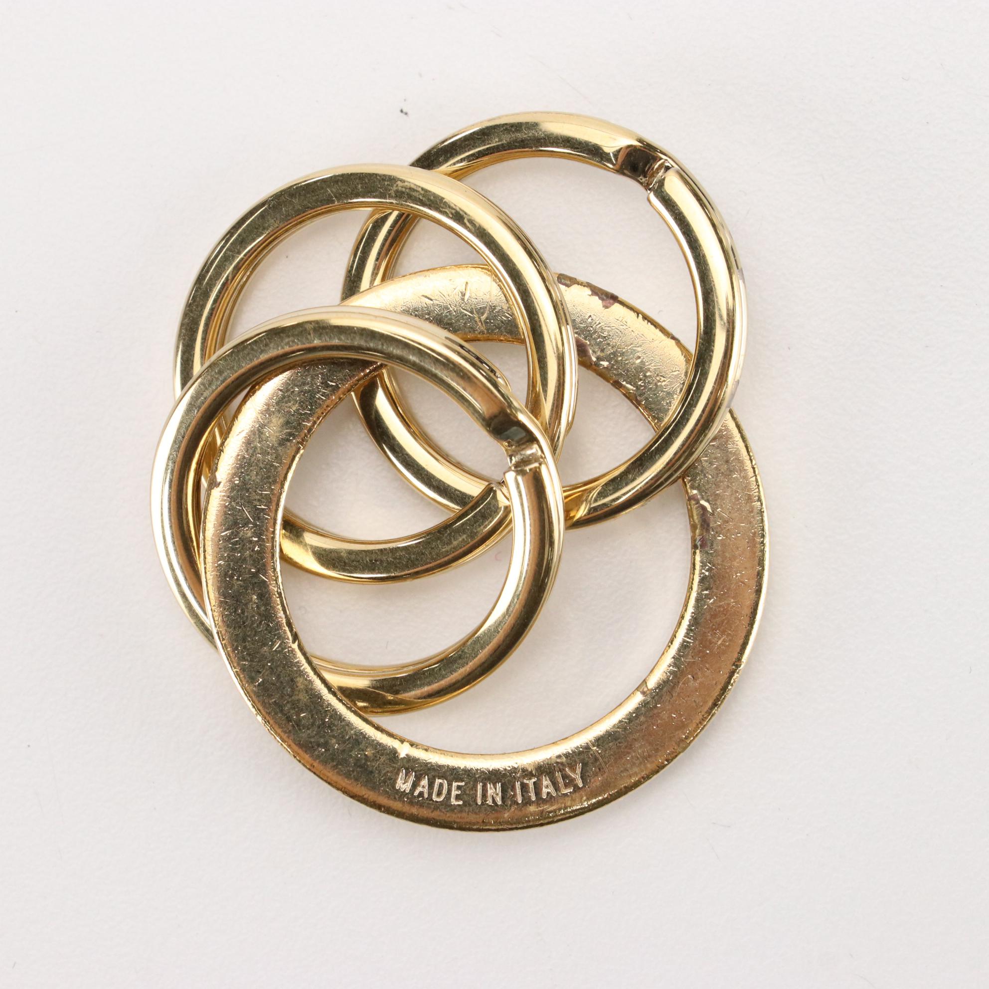 BVLGARI Three-Ring Key Ring with Enamel