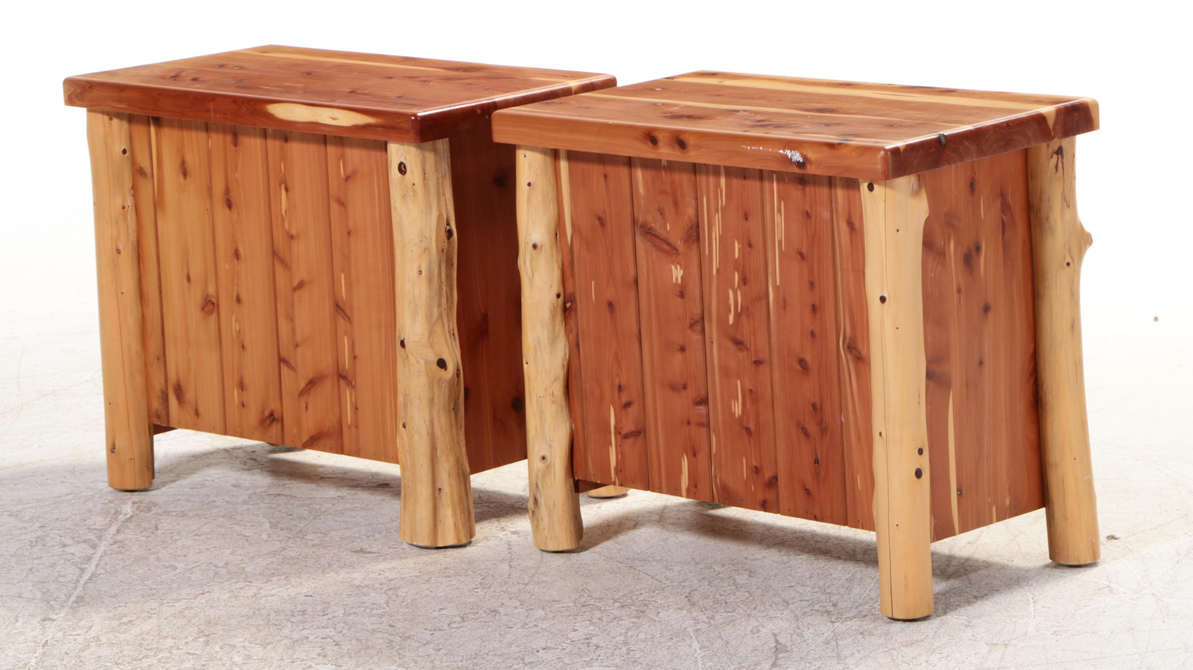 Amish Rustic Cedar Bedside Tables