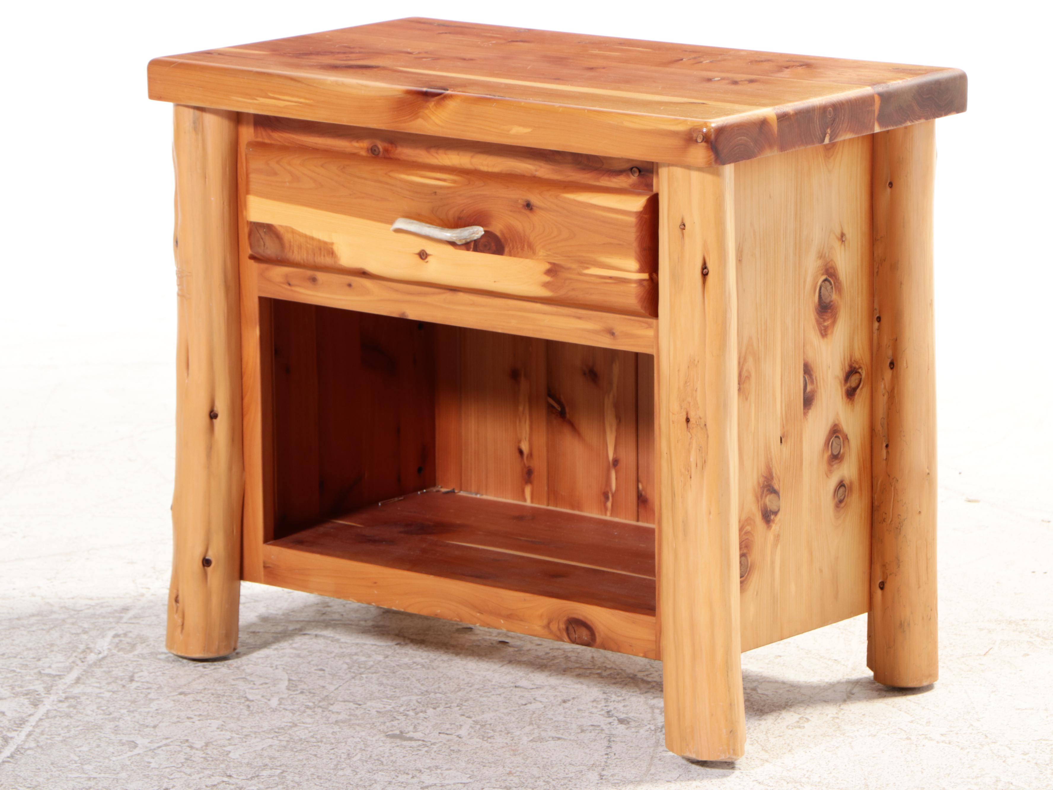 Amish Rustic Cedar Bedside Tables