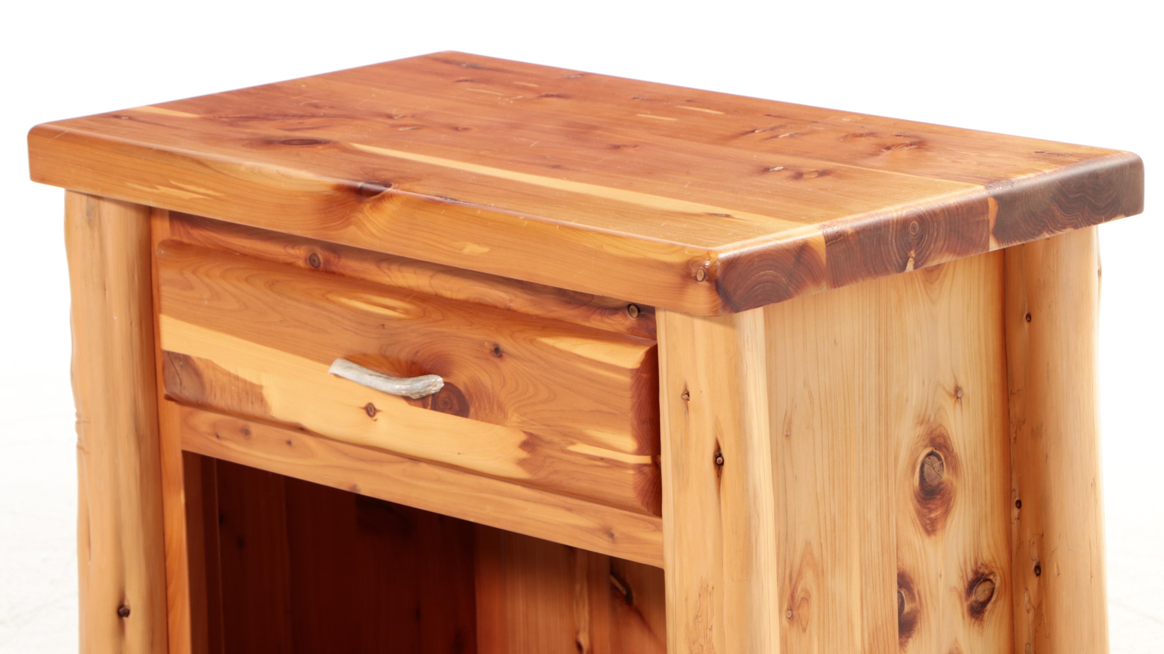 Amish Rustic Cedar Bedside Tables