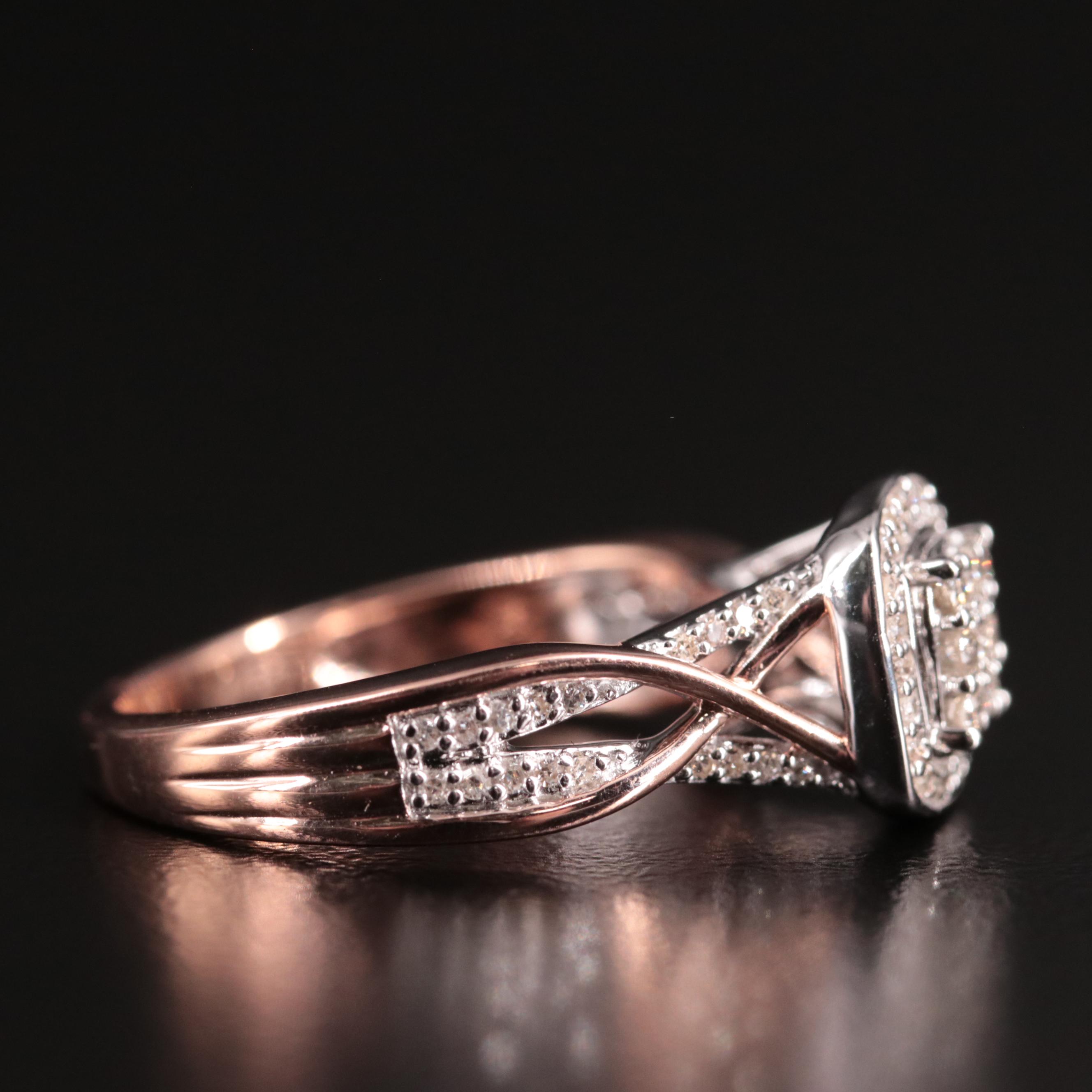 Sterling Diamond Cluster Halo Ring