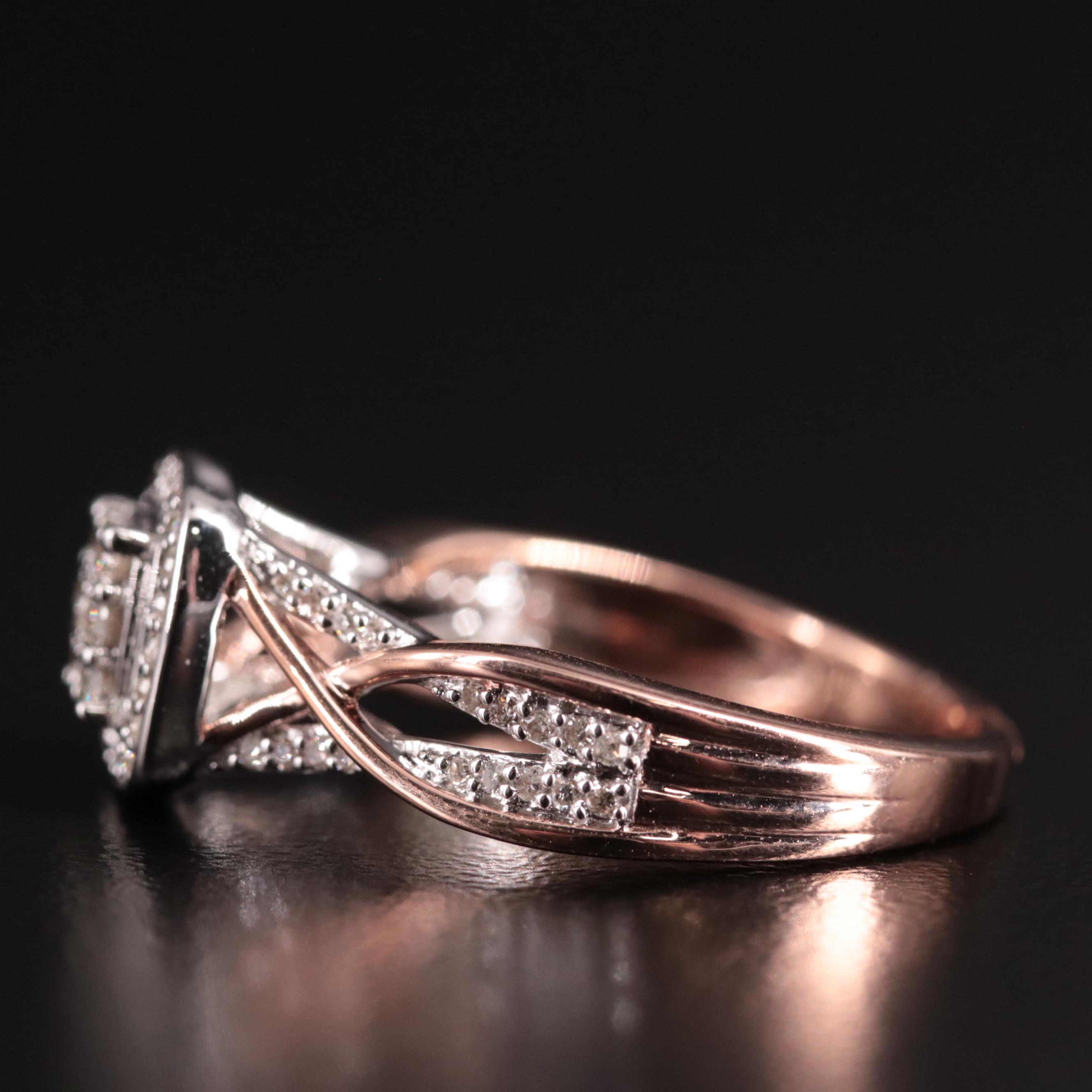 Sterling Diamond Cluster Halo Ring