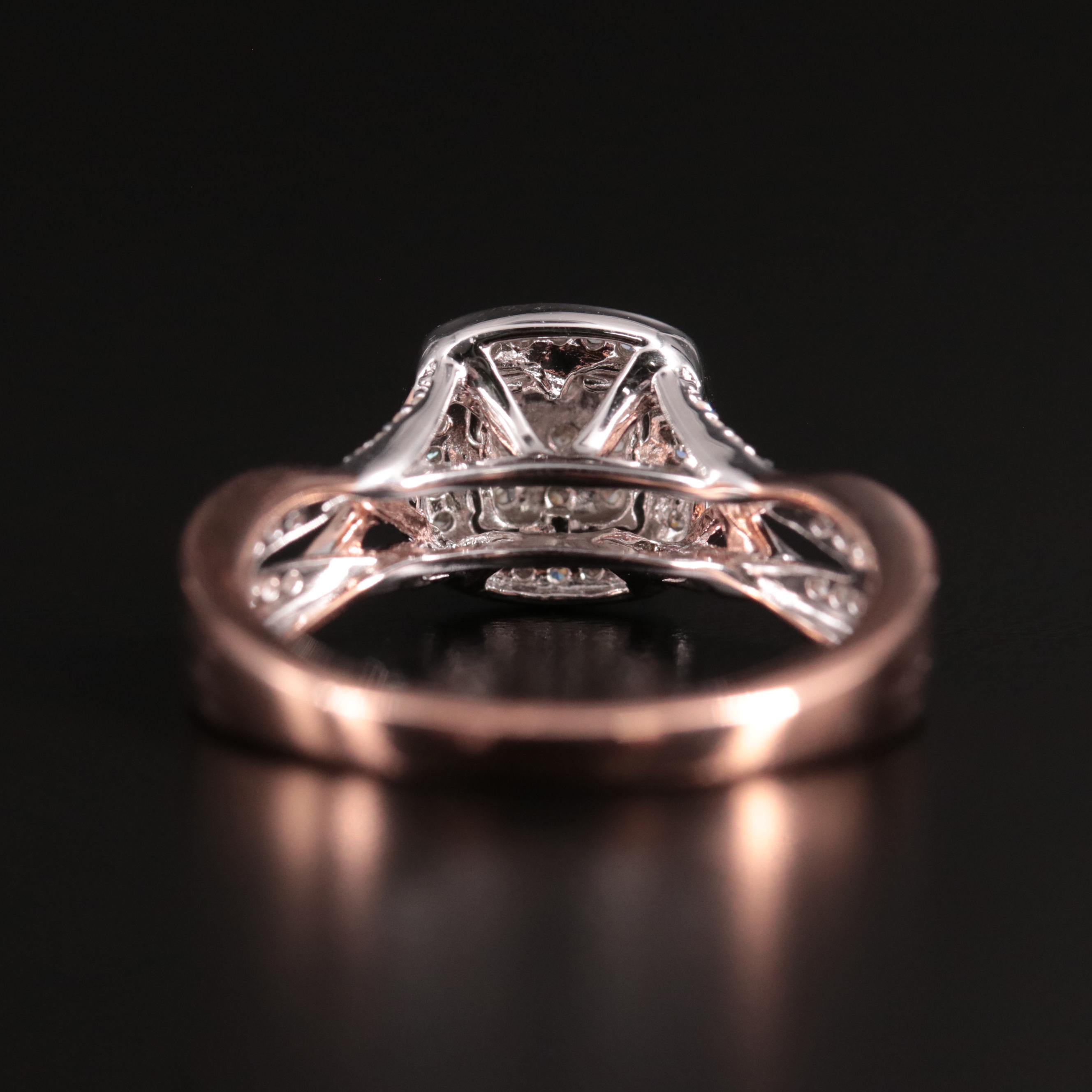 Sterling Diamond Cluster Halo Ring