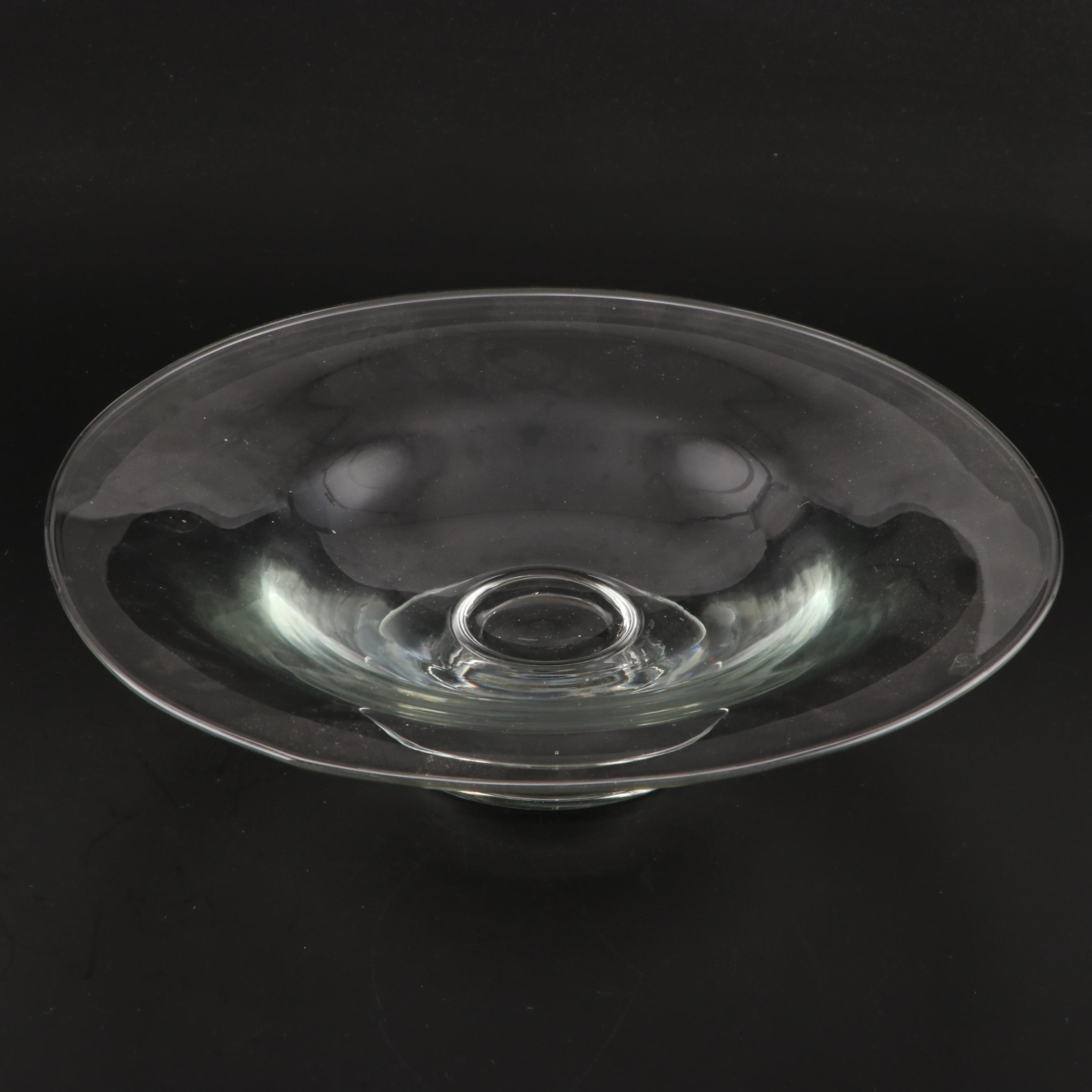 Glass Pedestal Fruit Bowl with Faux Fruit