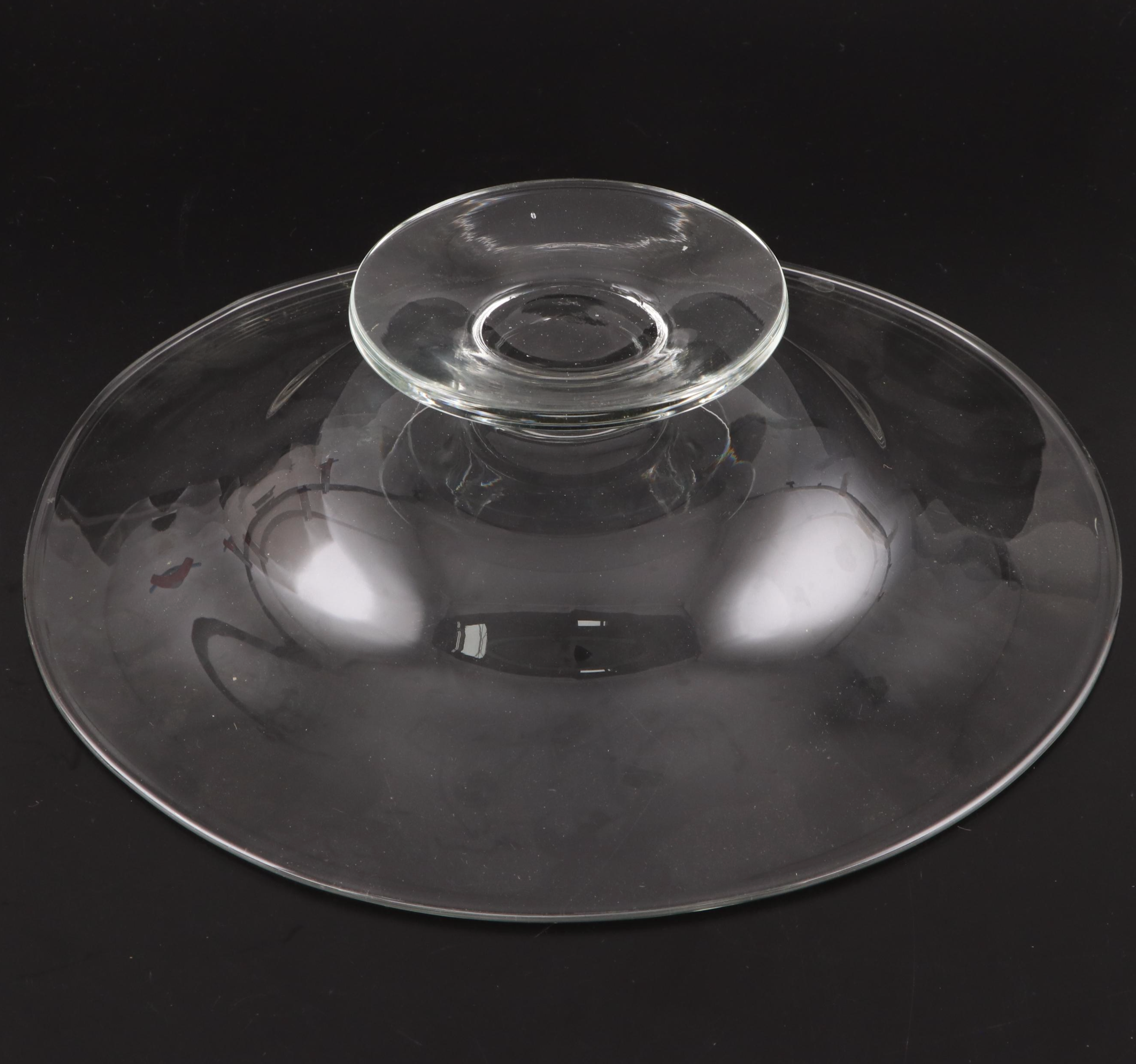 Glass Pedestal Fruit Bowl with Faux Fruit