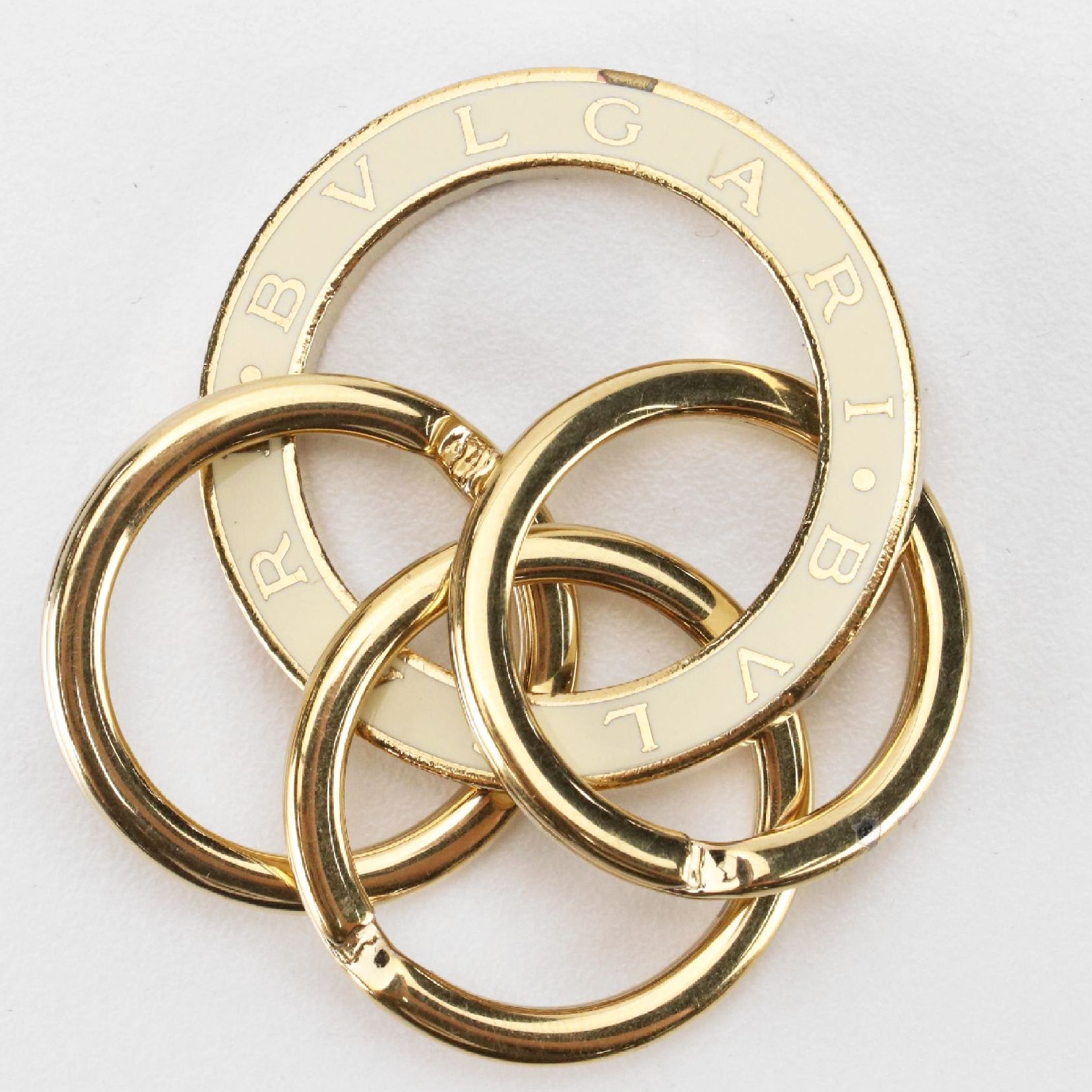 BVLGARI Three-Ring Key Ring with Enamel