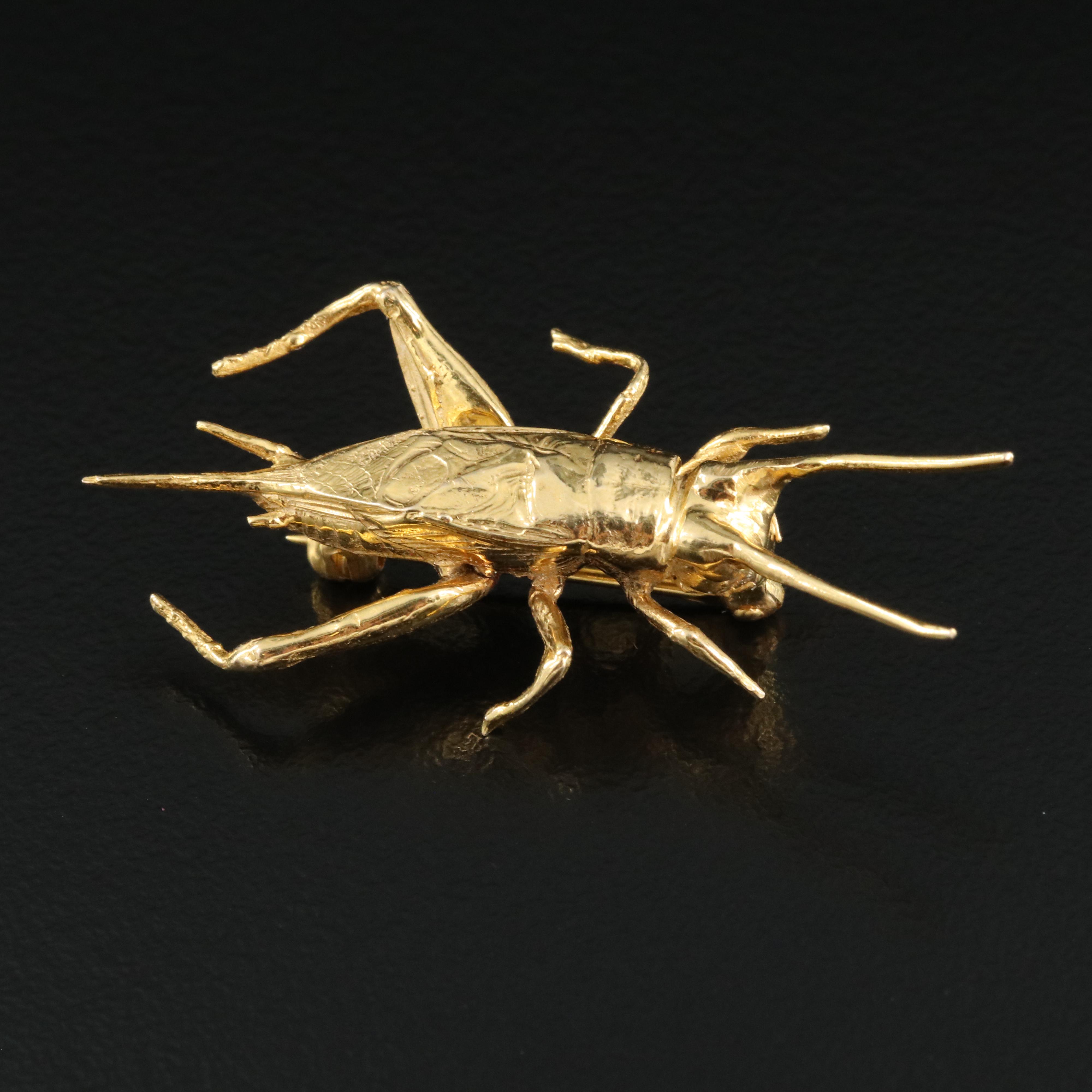 18K Cricket Pin