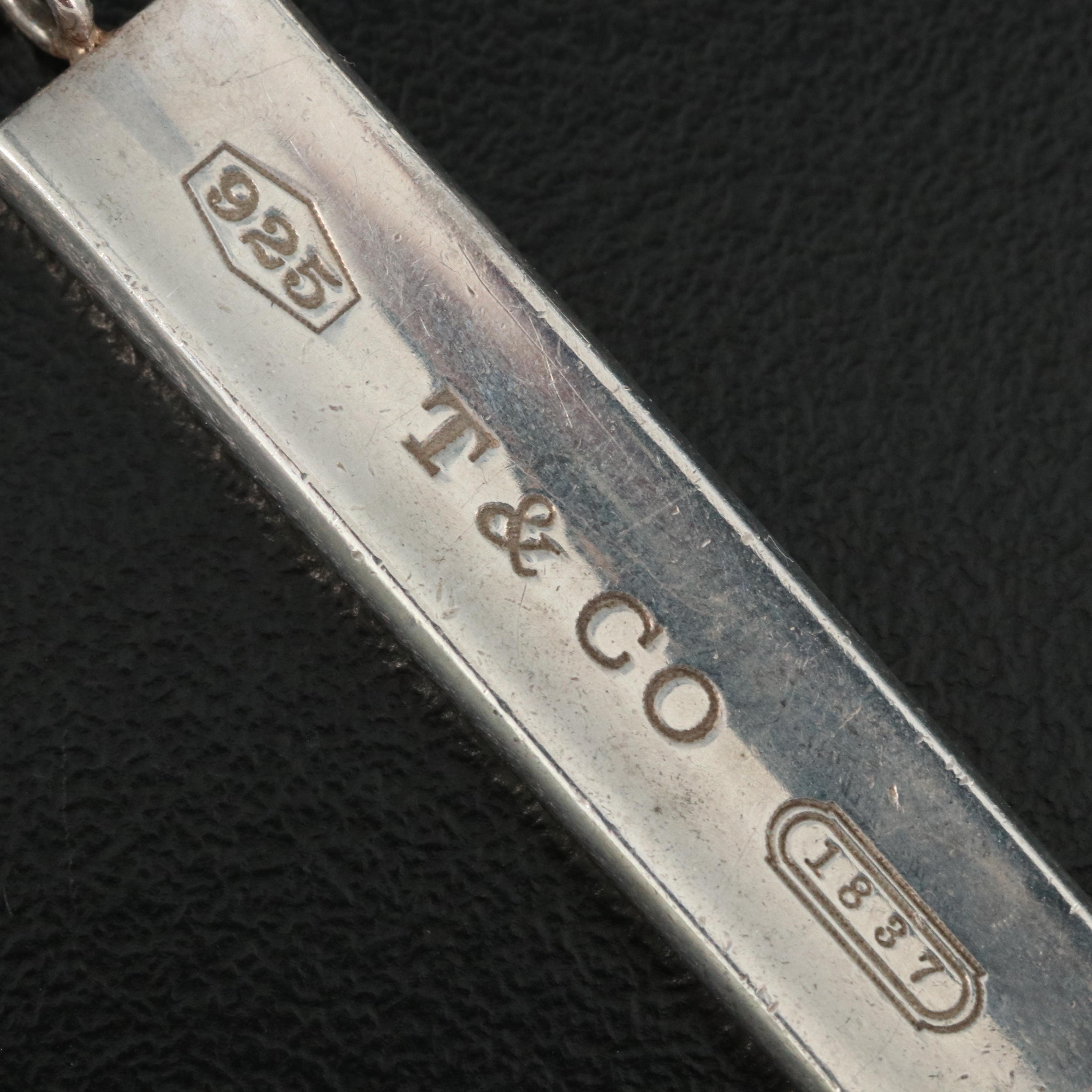 Tiffany & Co. "1837" Sterling Bar Pendant Necklace