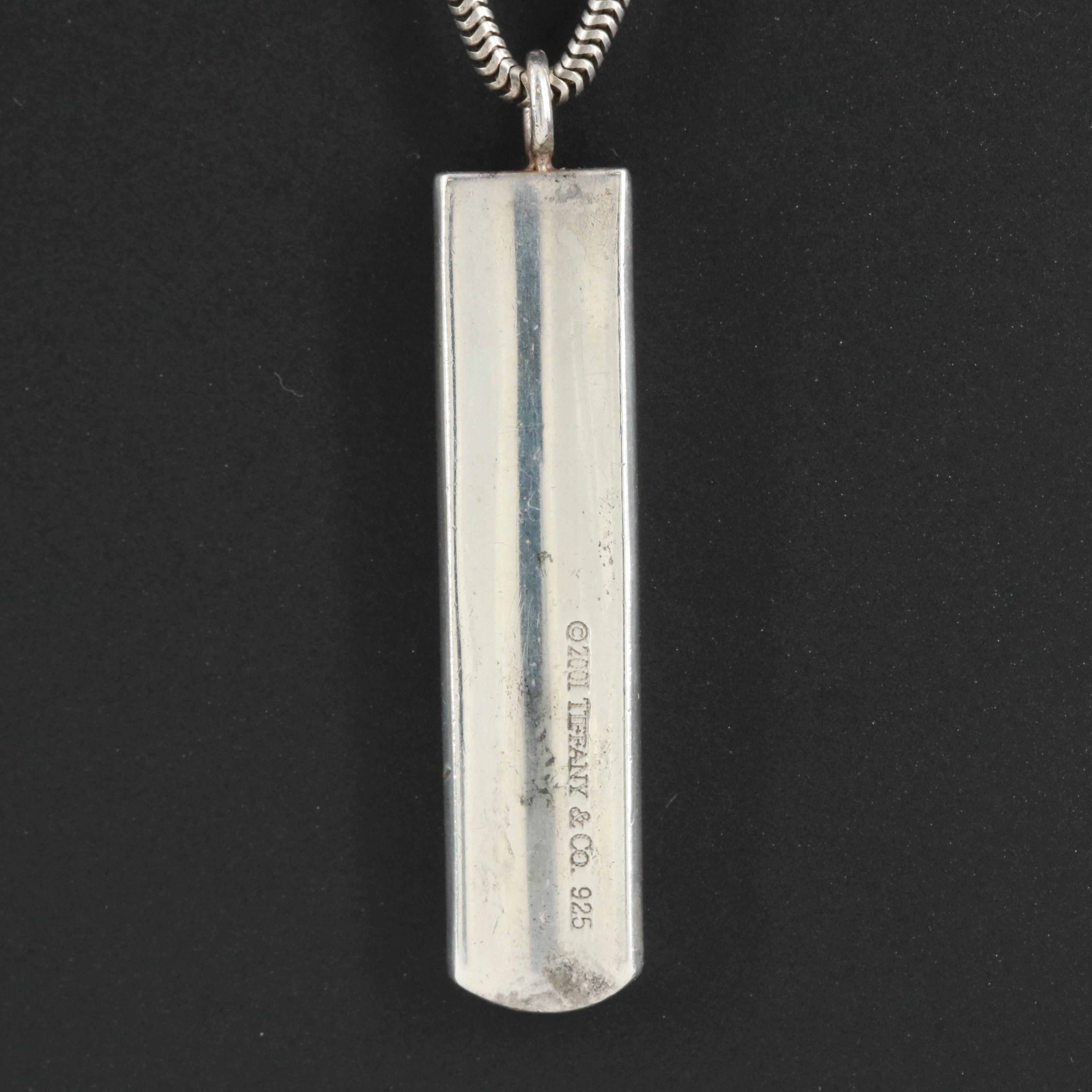 Tiffany & Co. "1837" Sterling Bar Pendant Necklace