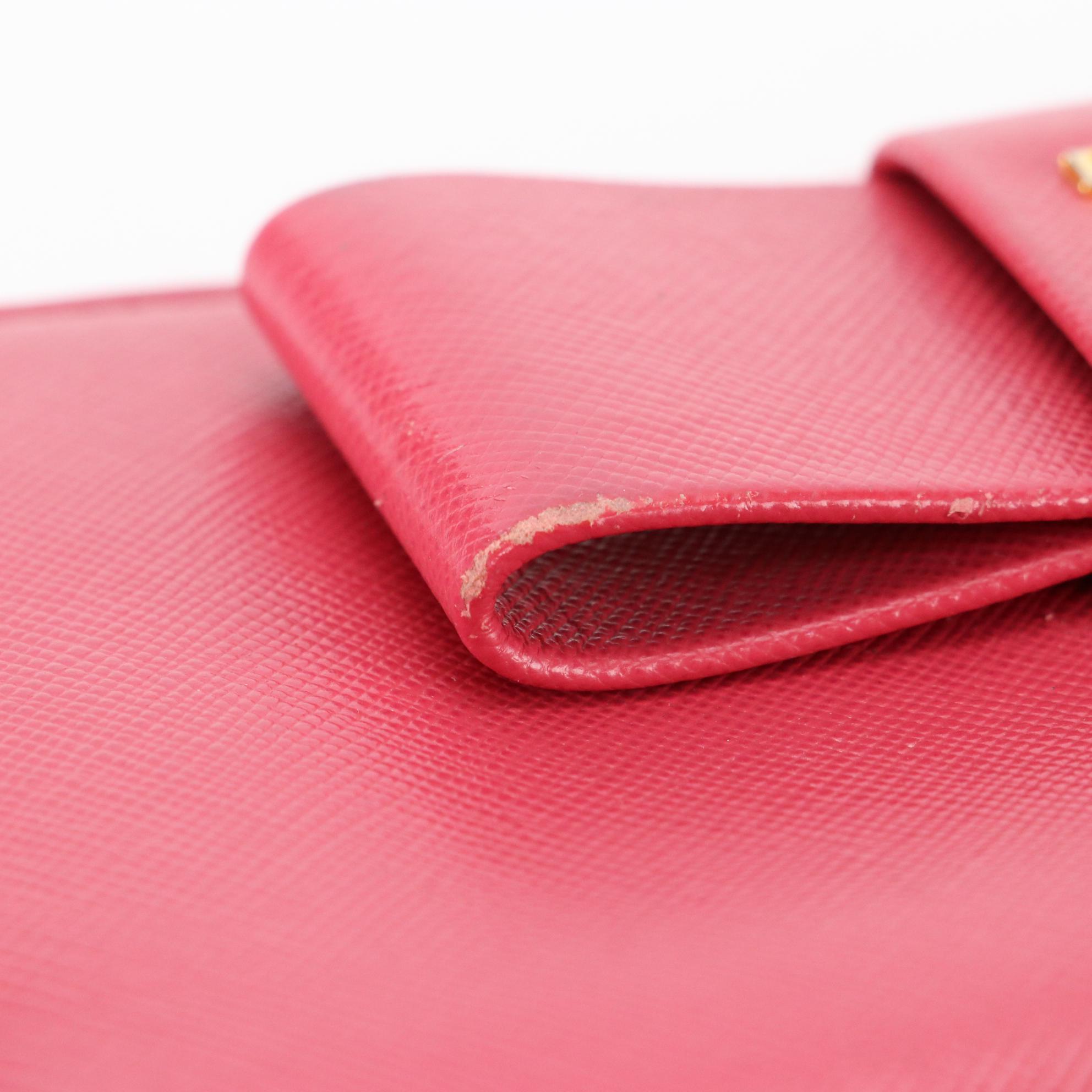 Prada Zip-Around Bow Wallet 1M0506 in Saffiano Leather