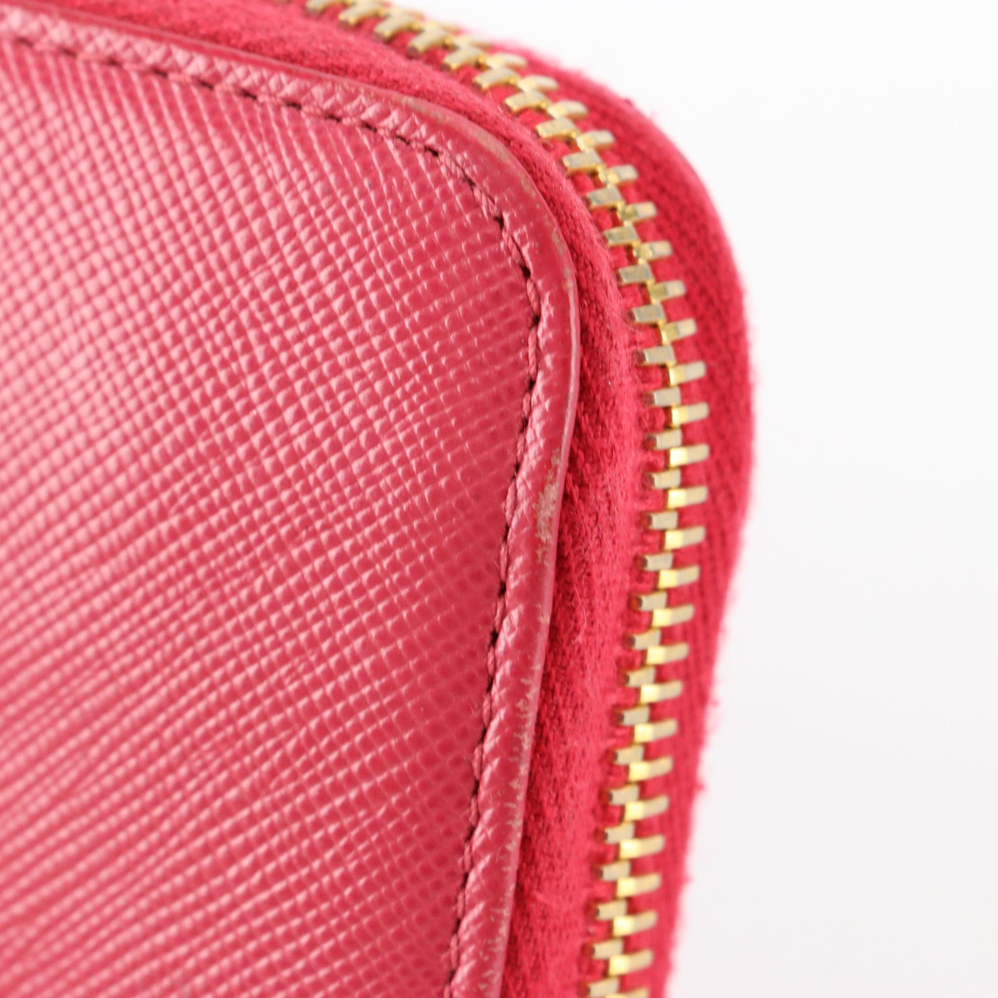 Prada Zip-Around Bow Wallet 1M0506 in Saffiano Leather