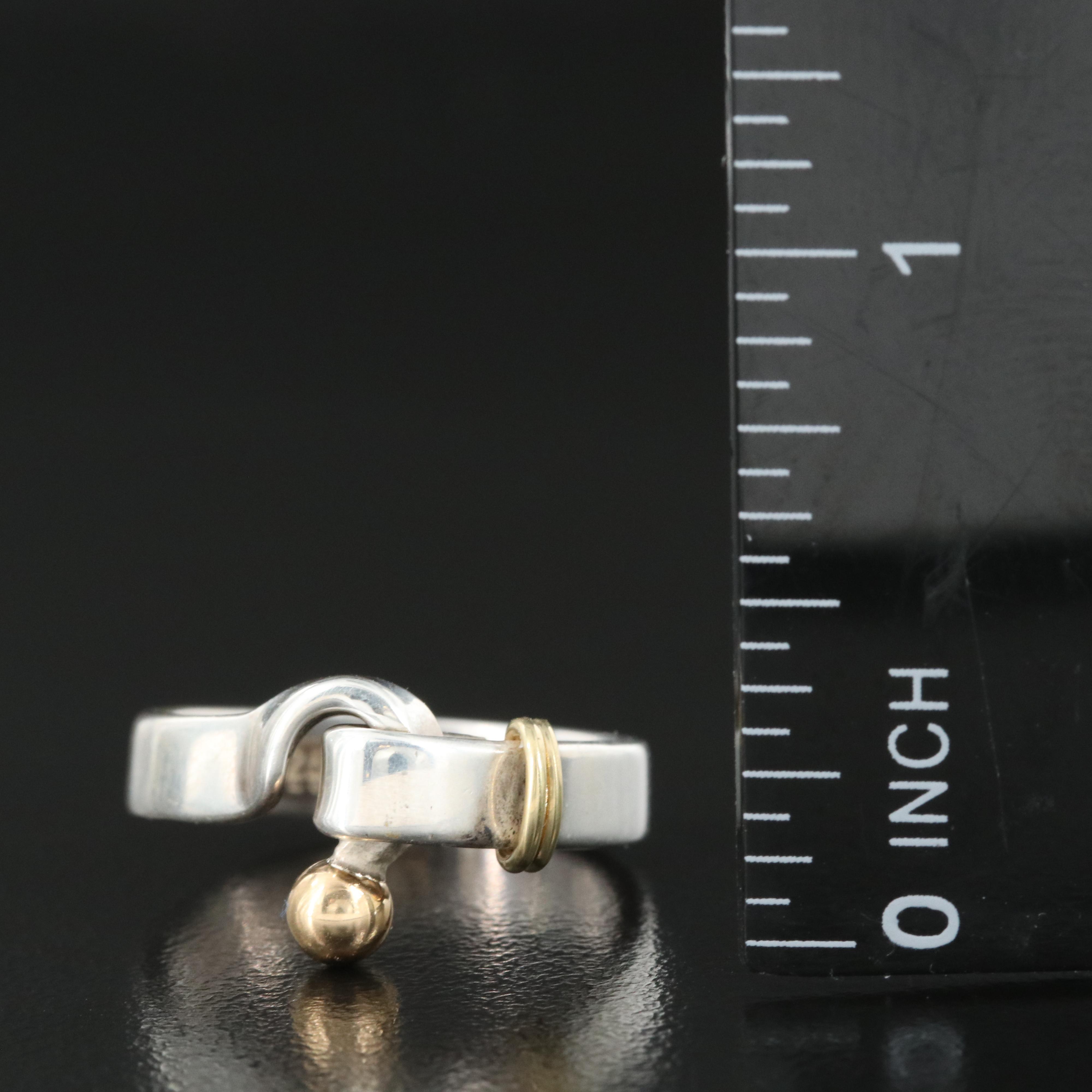 Tiffany & Co. Sterling Hook and Eye Ring with 18K Accents