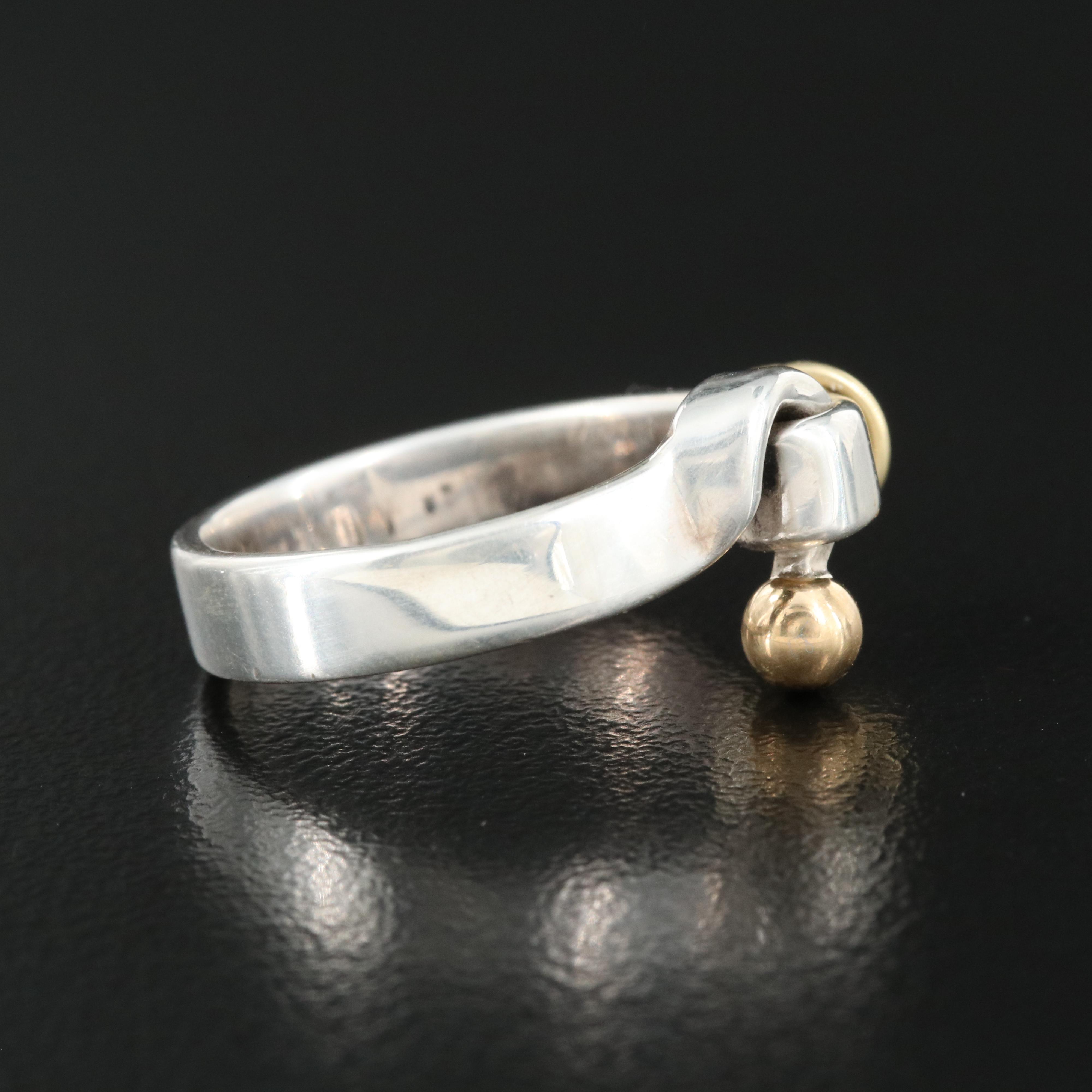 Tiffany & Co. Sterling Hook and Eye Ring with 18K Accents