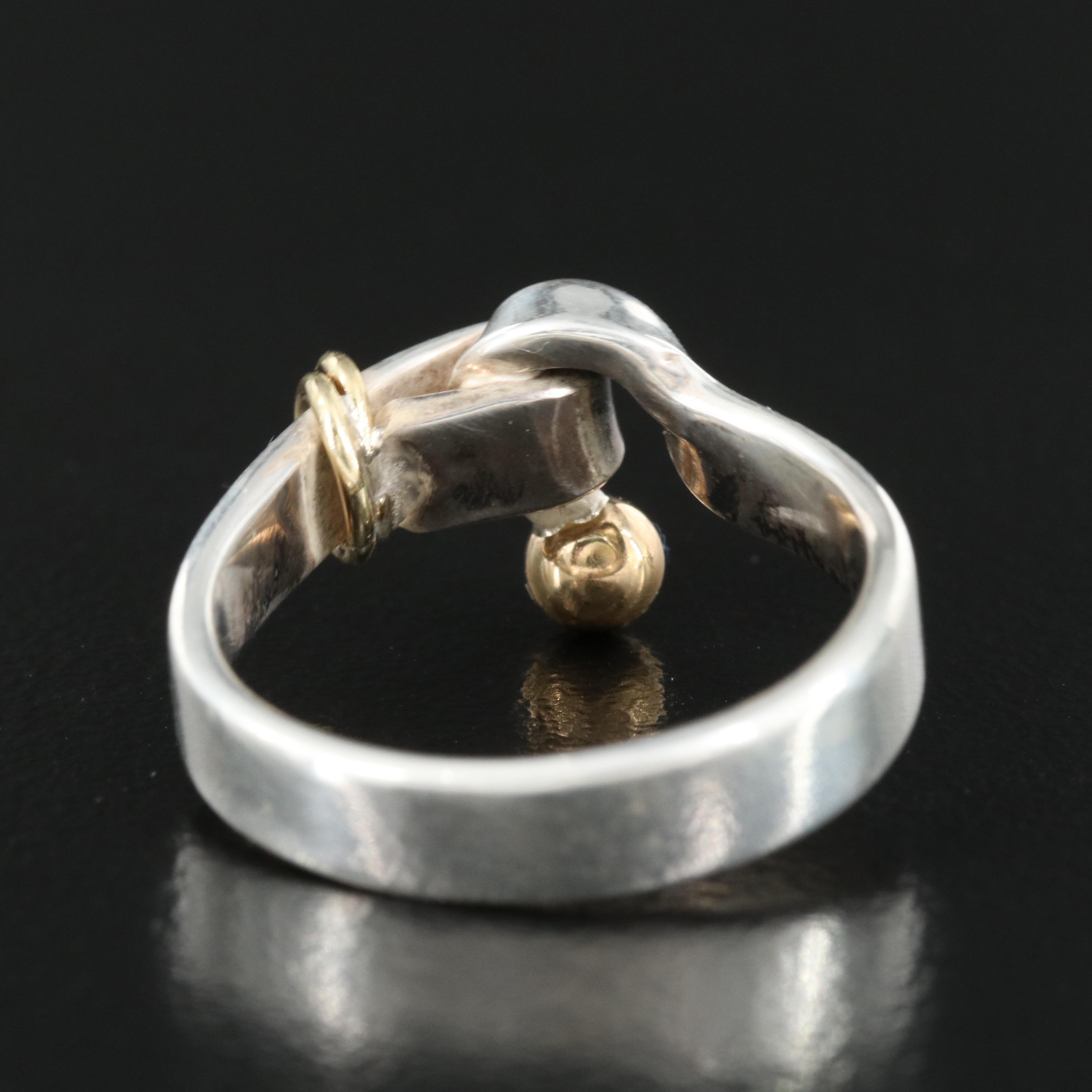 Tiffany & Co. Sterling Hook and Eye Ring with 18K Accents