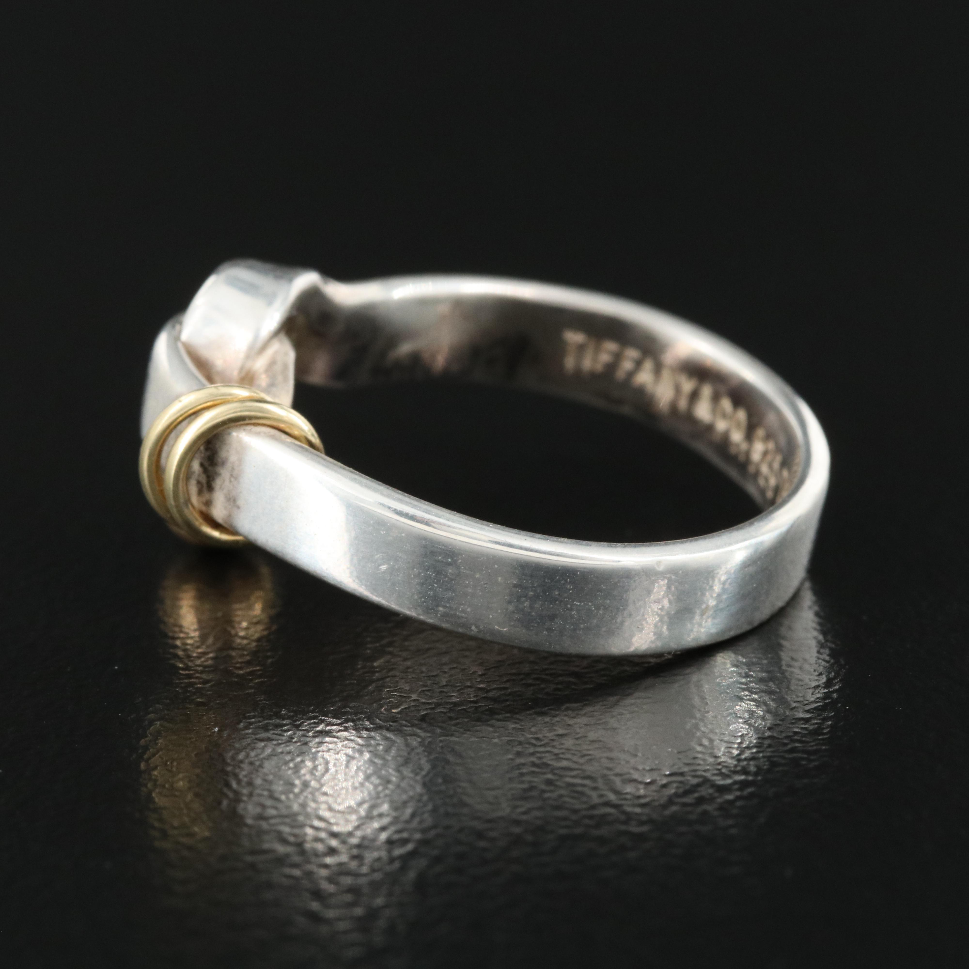 Tiffany & Co. Sterling Hook and Eye Ring with 18K Accents