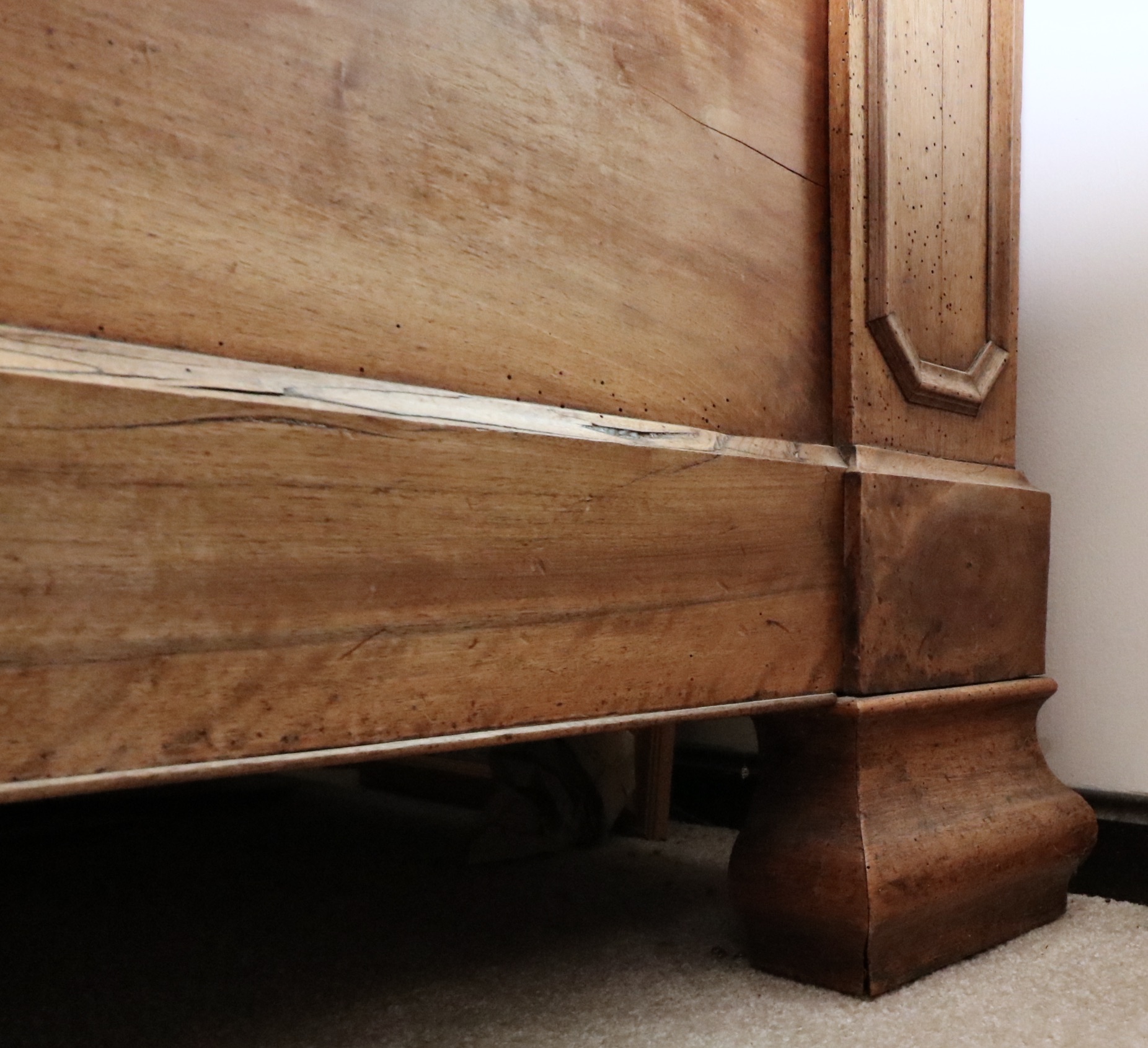 Three Quarter Size Louis Philippe Walnut Lit en Bateau, c 1850s