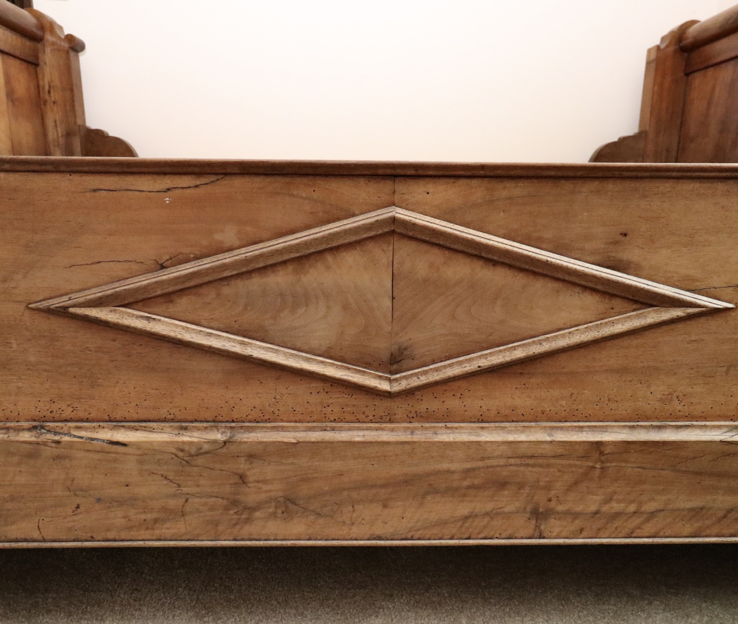 Three Quarter Size Louis Philippe Walnut Lit en Bateau, c 1850s