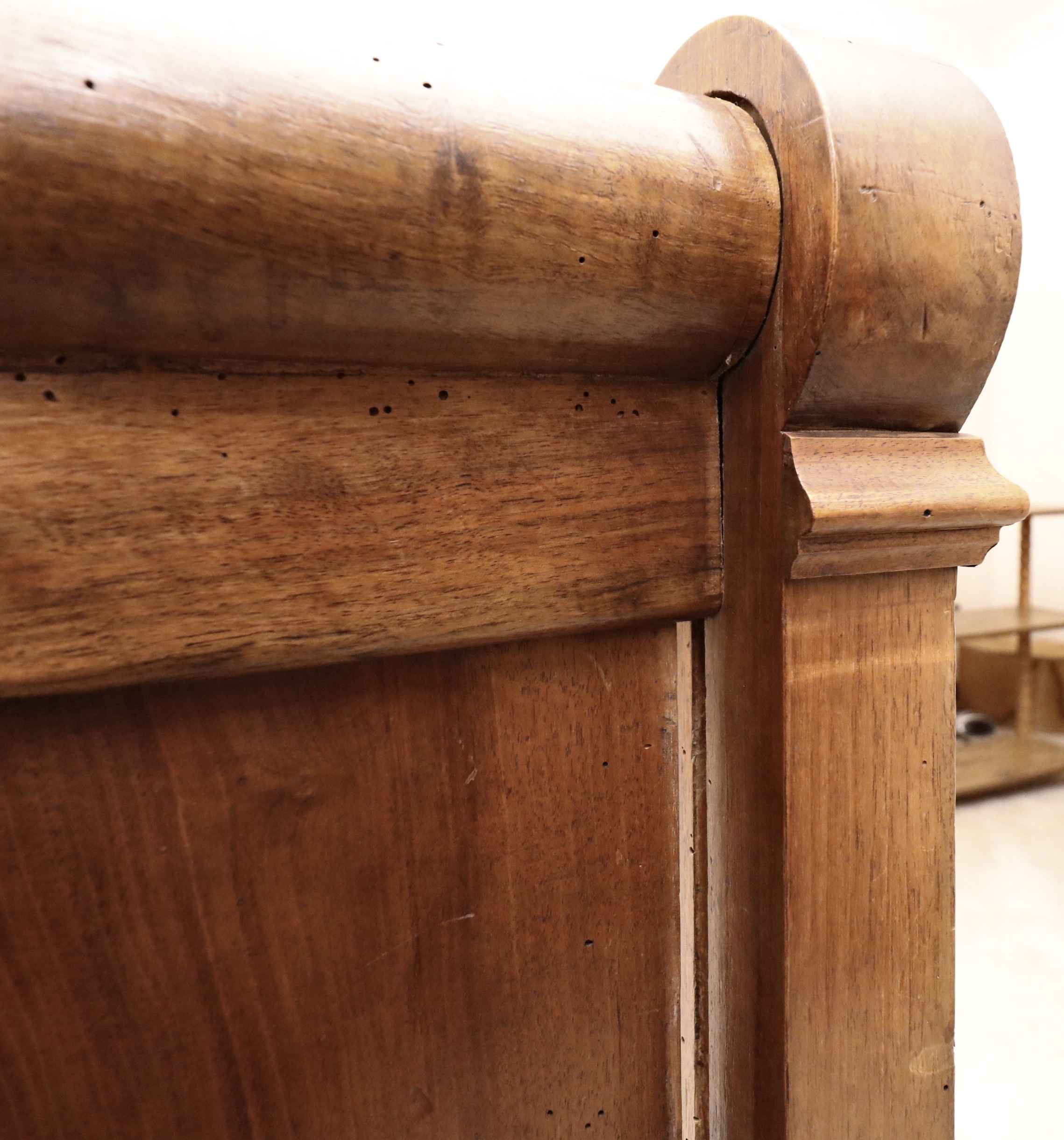 Three Quarter Size Louis Philippe Walnut Lit en Bateau, c 1850s