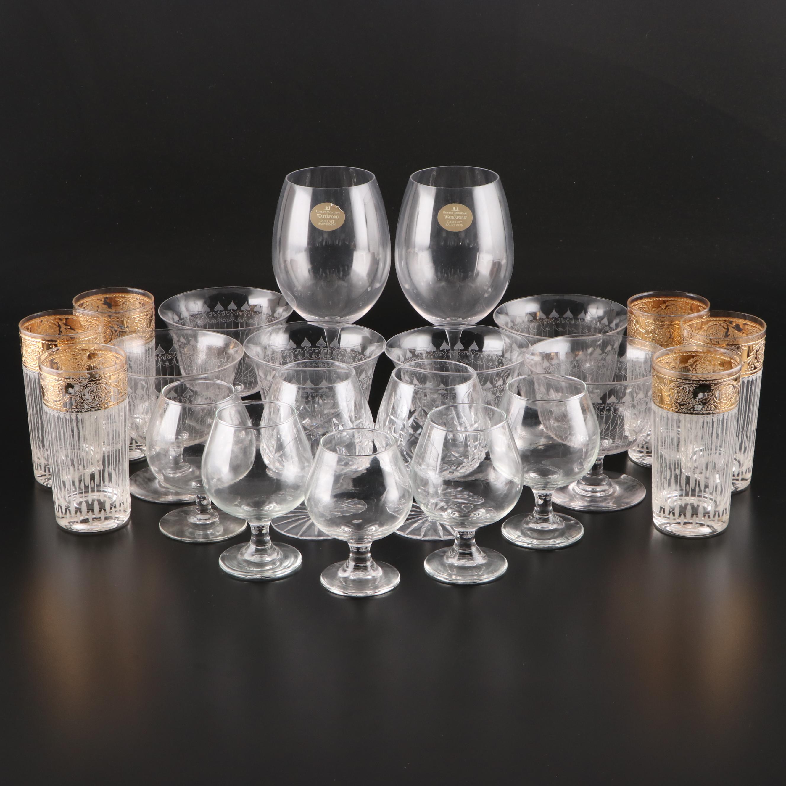 Robert Mondavi by Waterford Wine and Other Cocktail Glasses with Tableware