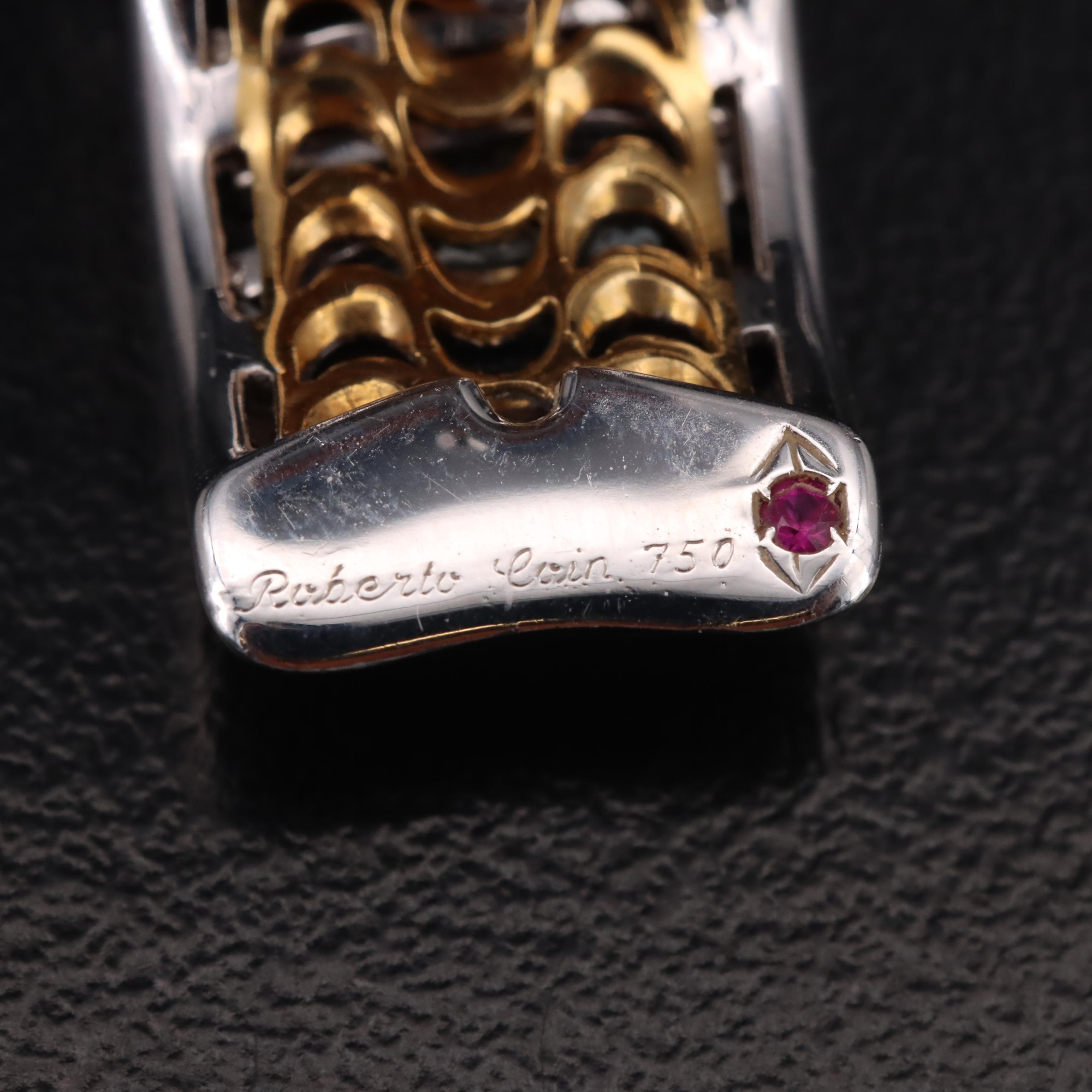 Roberto Coin "Animalier" 18K Diamond and Enamel Zebra Earrings